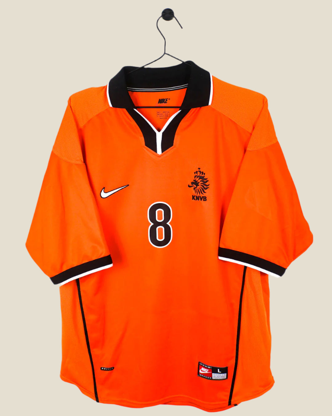 NETHERLANDS 1998 BERGKAMP #8 HOME SHIRT (L) NIKE