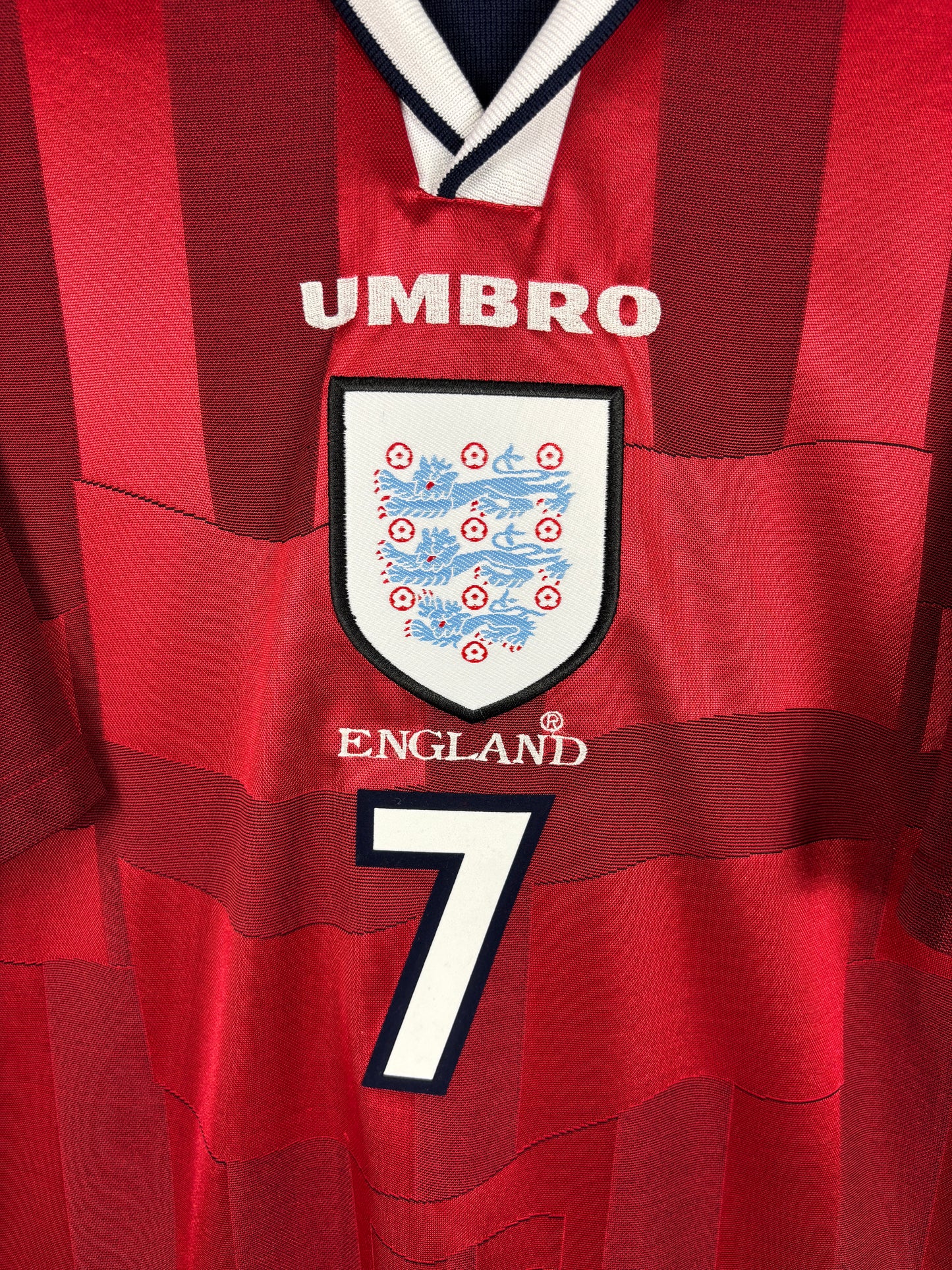 ENGLAND 1998 BECKHAM #7 AWAY SHIRT (XL) UMBRO