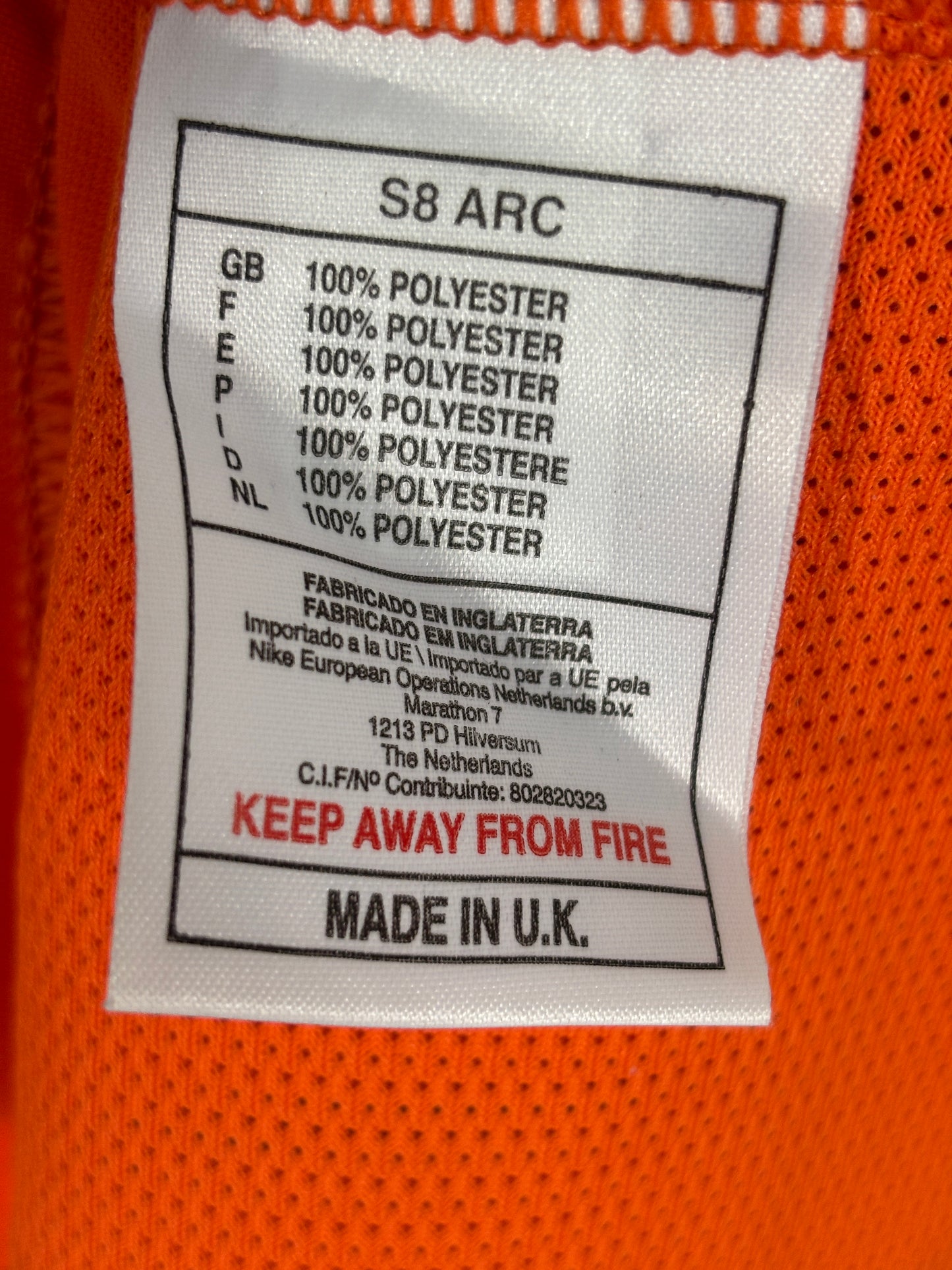 NETHERLANDS 1998 BERGKAMP #8 HOME SHIRT (L) NIKE