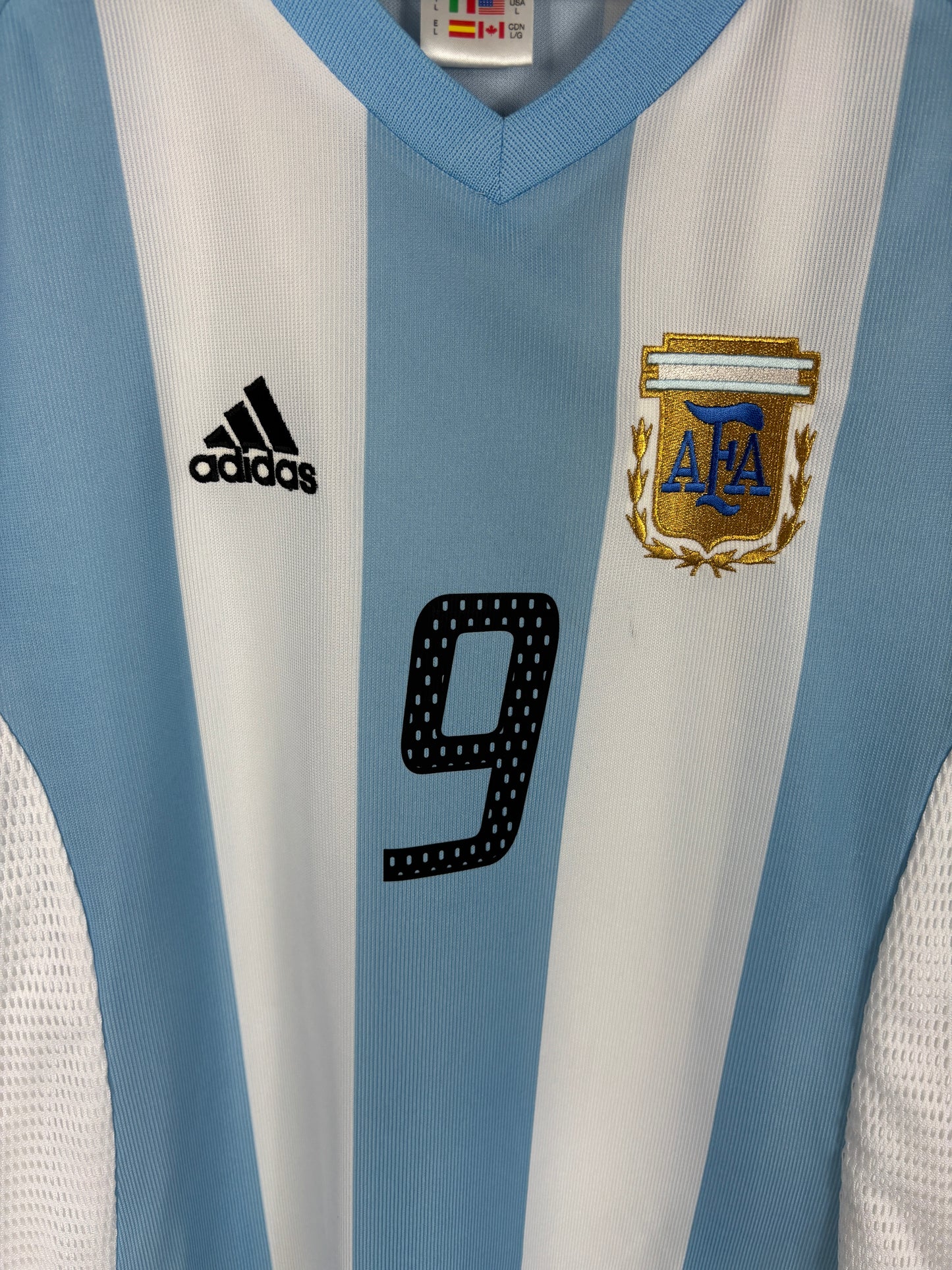 ARGENTINA 2002 BATISTUTA HOME SHIRT (L) ADIDAS