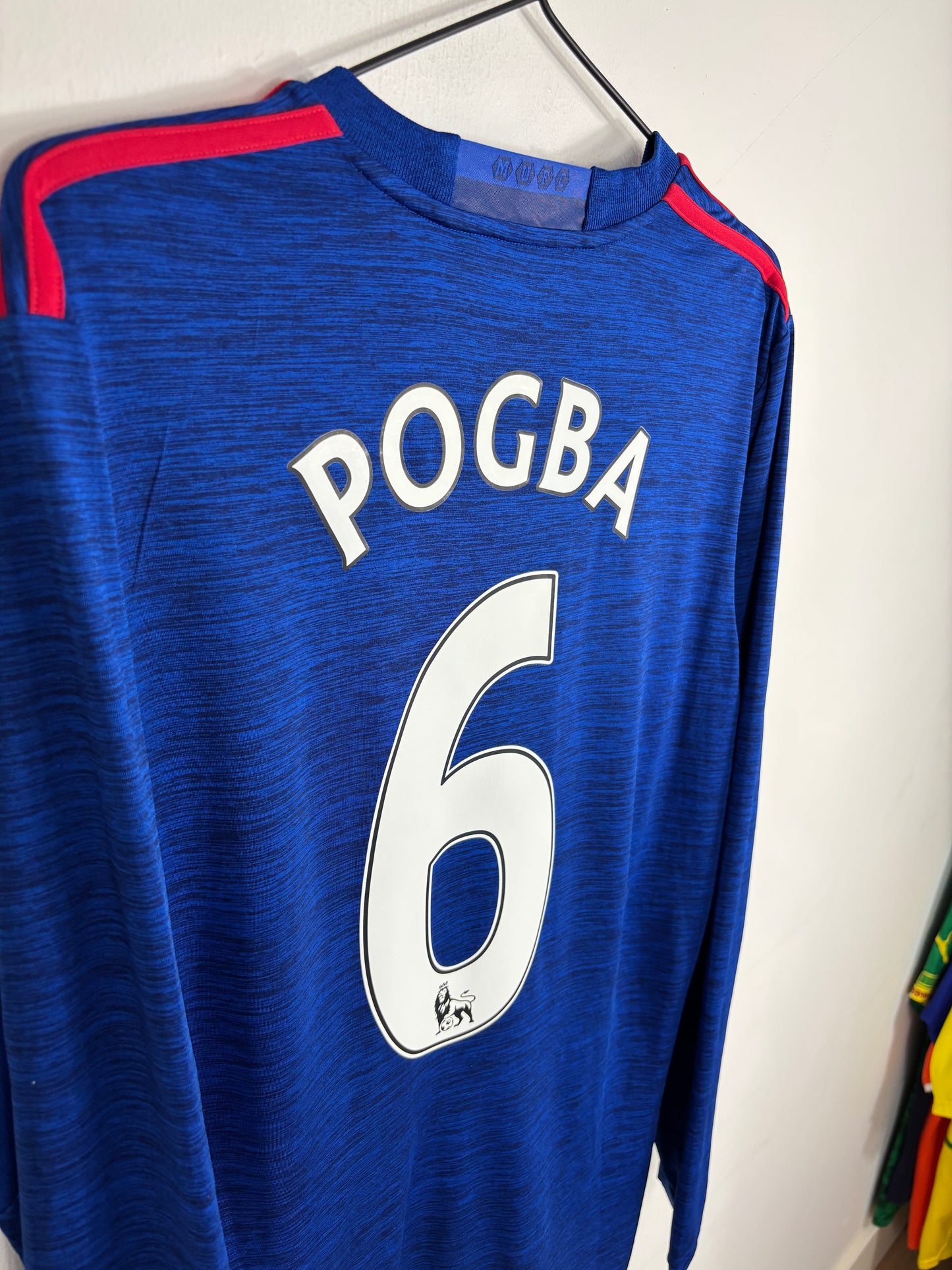 MANCHESTER UNITED 2016/17 POGBA AWAY SHIRT L/S (M) ADIDAS