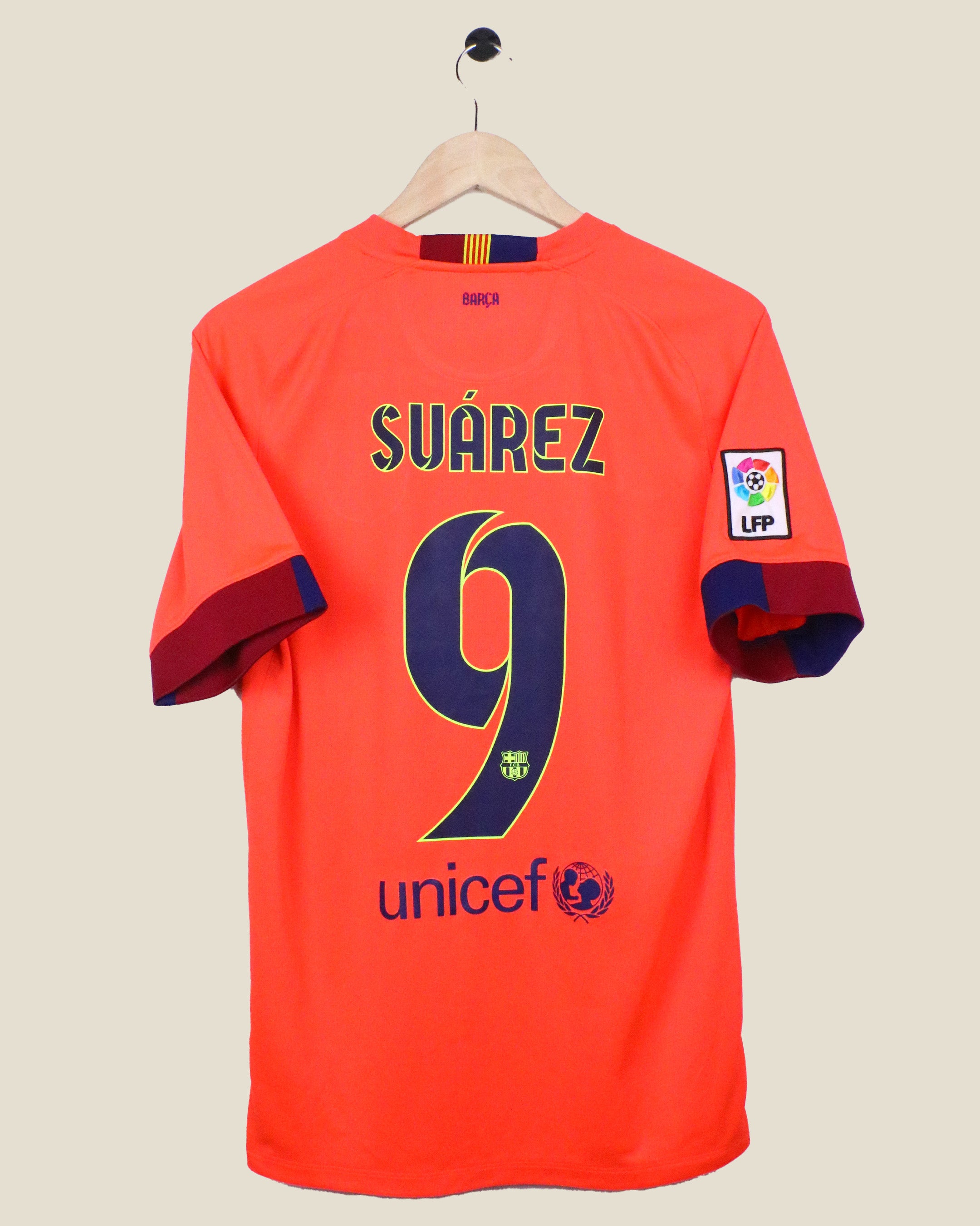 BARCELONA 2014/15 SUAREZ #9 AWAY (S) NIKE – Kick Off Vintage