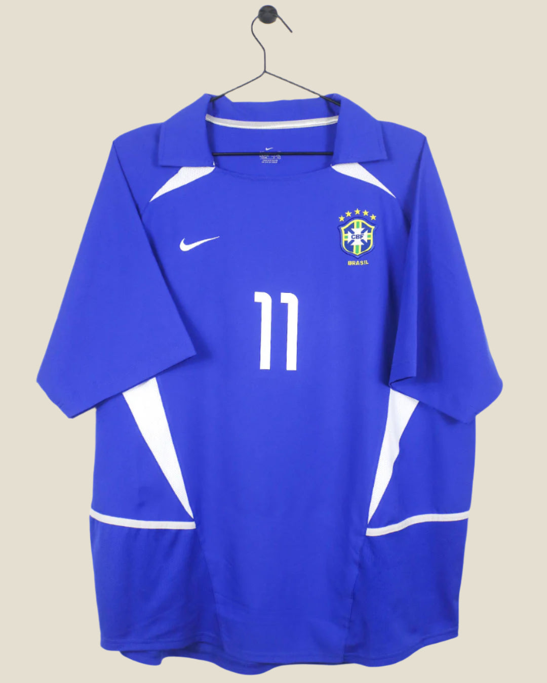 BRAZIL 2002 RONALDINHO #11 AWAY SHIRT (L) NIKE