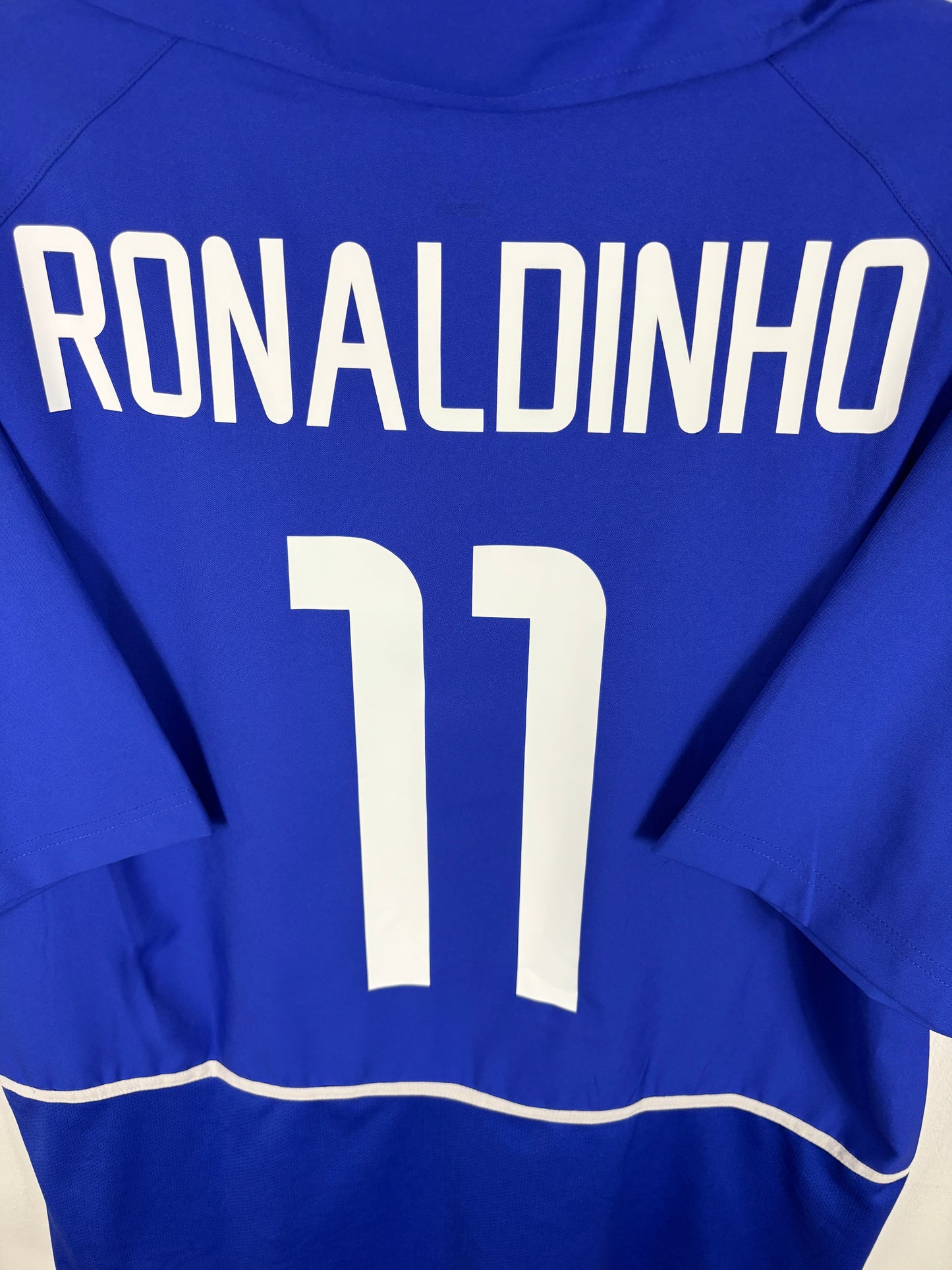 BRAZIL 2002 RONALDINHO #11 AWAY SHIRT (L) NIKE