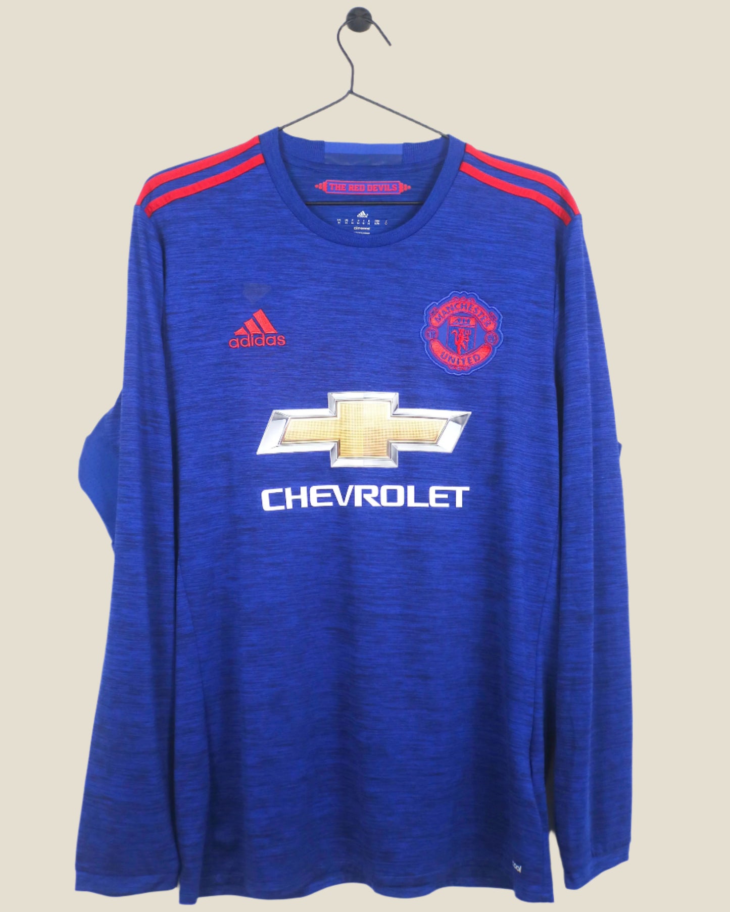 MANCHESTER UNITED 2016/17 POGBA AWAY SHIRT L/S (M) ADIDAS