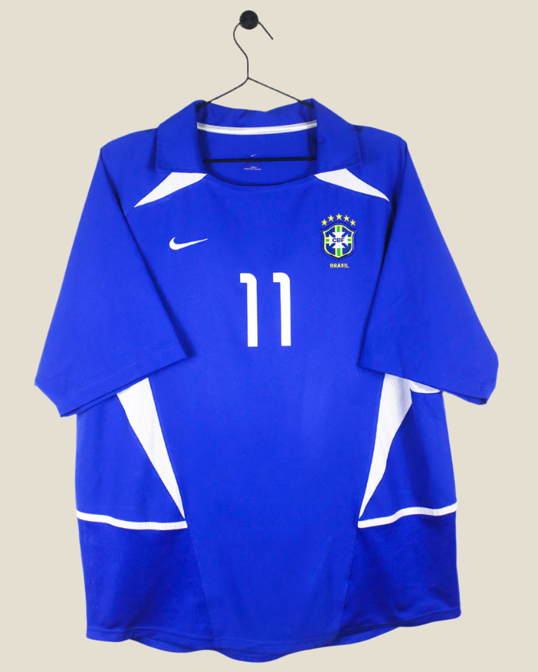 BRAZIL 2002 RONALDINHO #11 AWAY SHIRT (L) NIKE