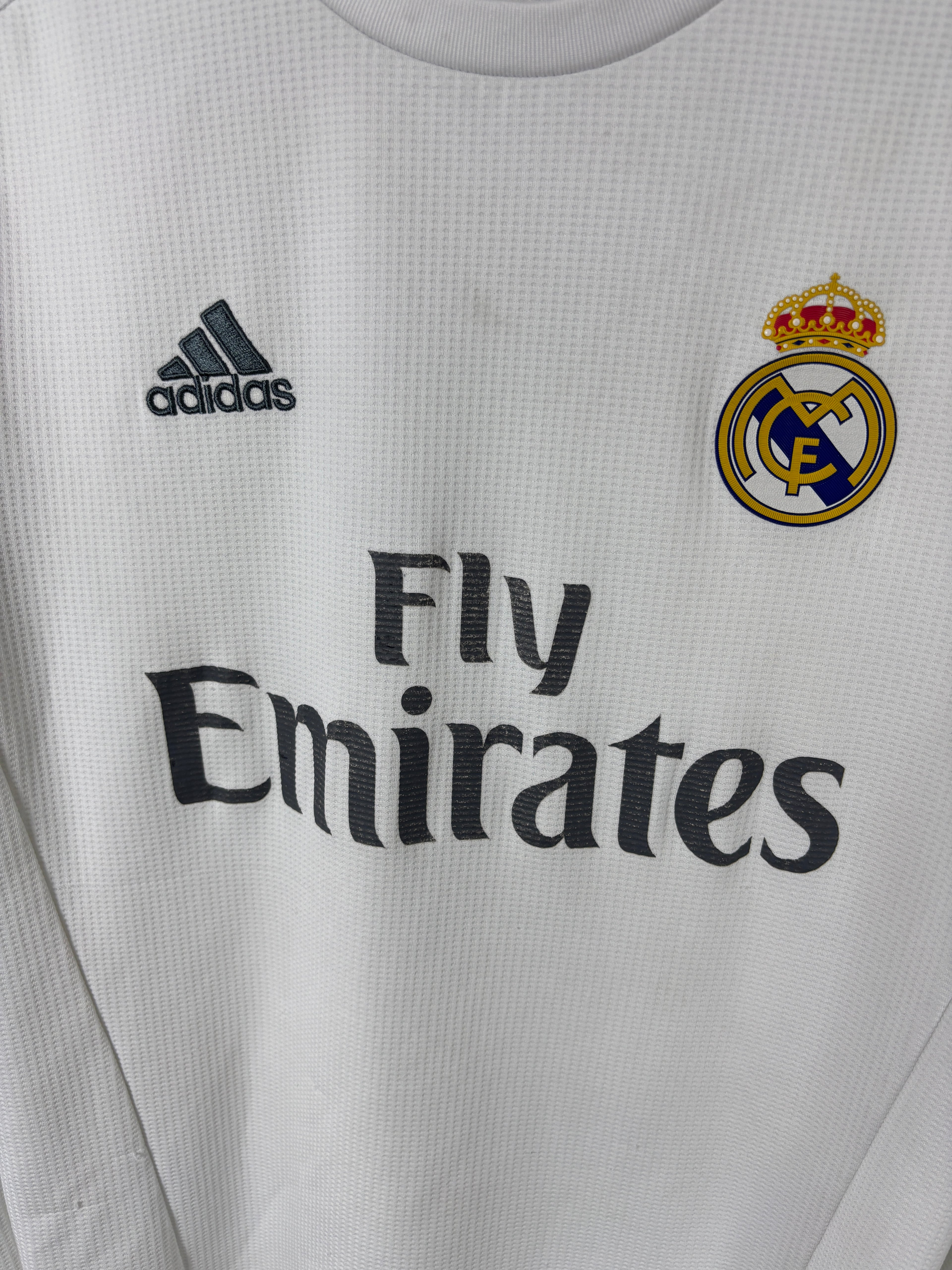 REAL MADRID 2015/16 RONALDO #7 HOME LONGSLEEVE SHIRT (M) ADIDAS