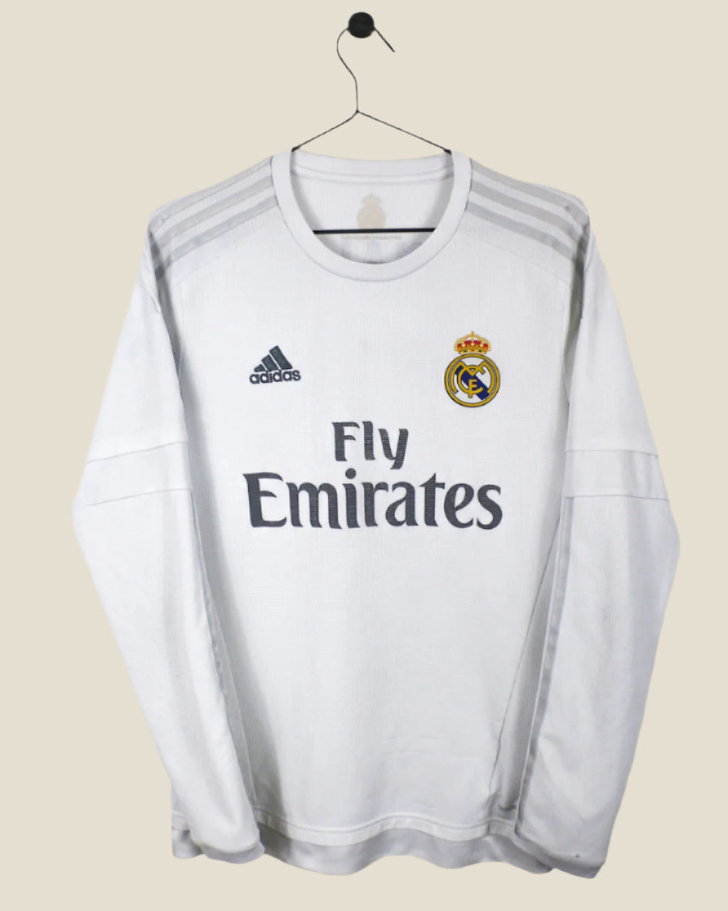 REAL MADRID 2015/16 RONALDO #7 HOME LONGSLEEVE SHIRT (M) ADIDAS