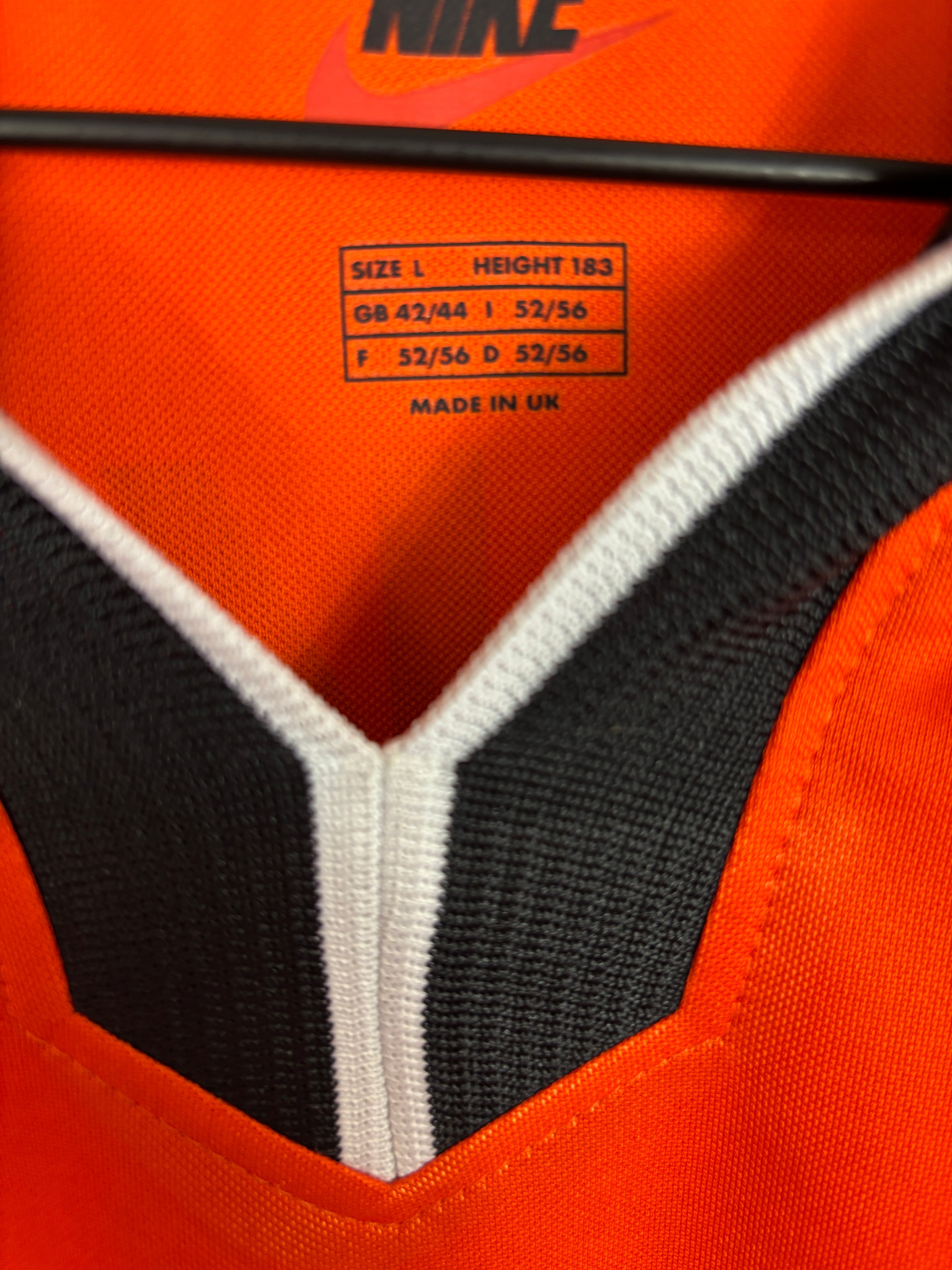 NETHERLANDS 1998 BERGKAMP #8 HOME SHIRT  (L) NIKE