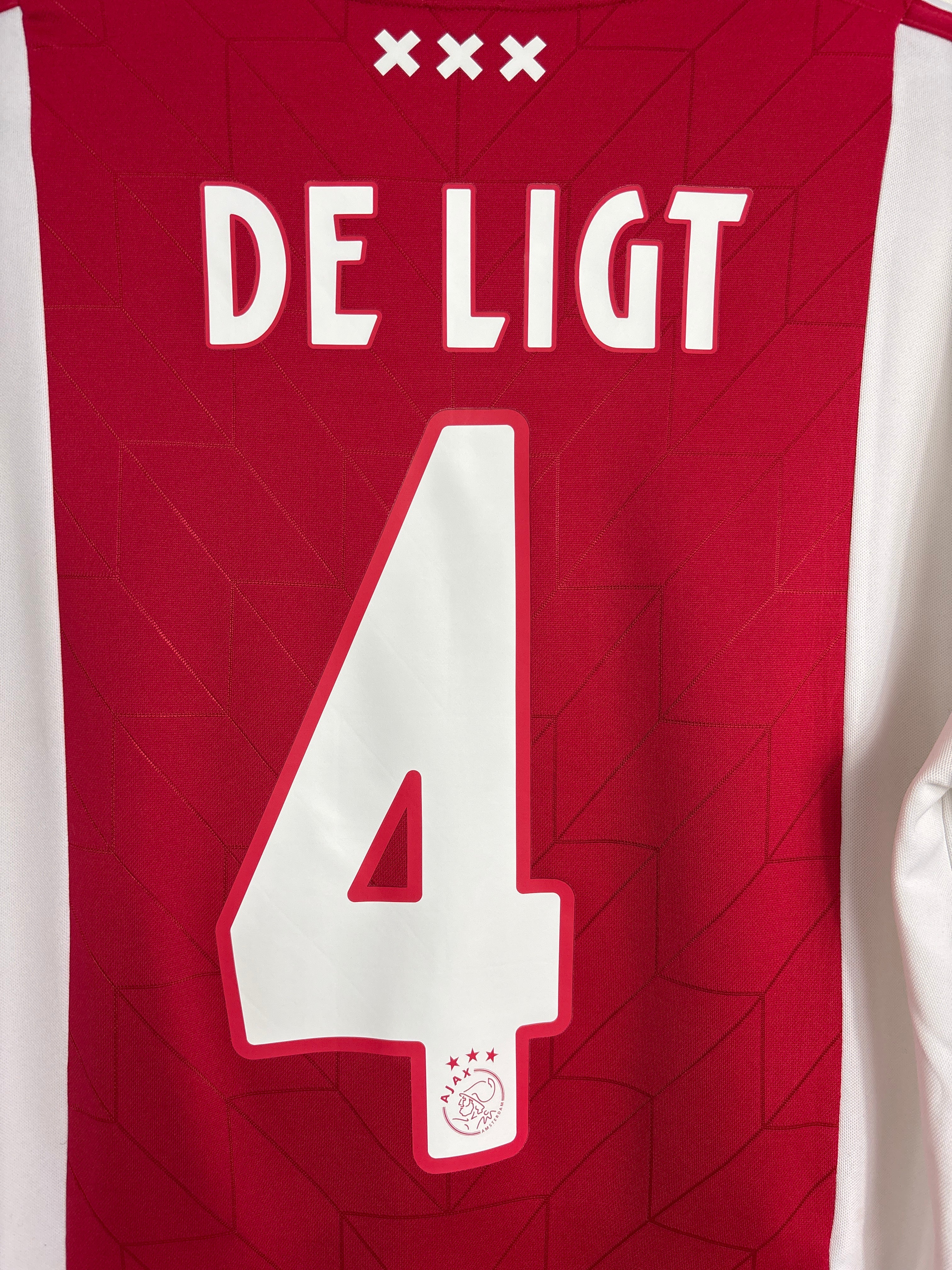 AJAX 2018/19 DE LIGT #4 HOME SHIRT (M) ADIDAS