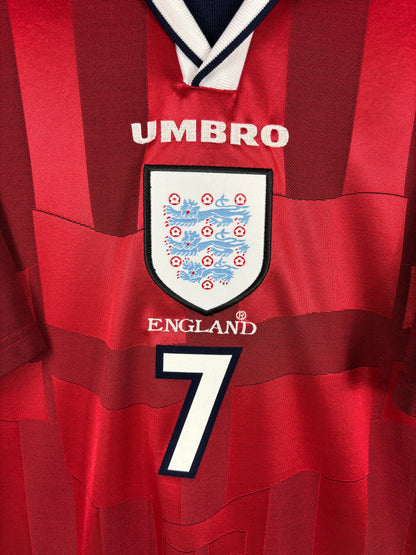 ENGLAND 1998 BECKHAM #7 AWAY SHIRT (XL) UMBRO