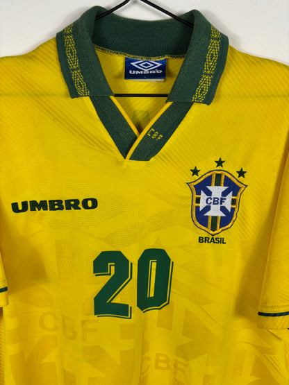 BRAZIL 1994 RONALDO #20 HOME SHIRT (L) UMBRO