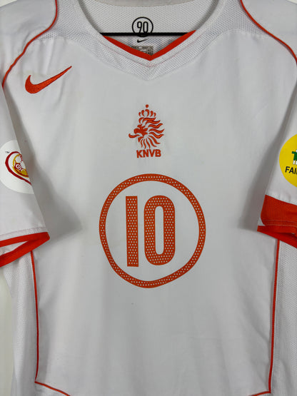 NETHERLANDS 2004 VAN NISTELROOY #10 AWAY SHIRT (M) NIKE