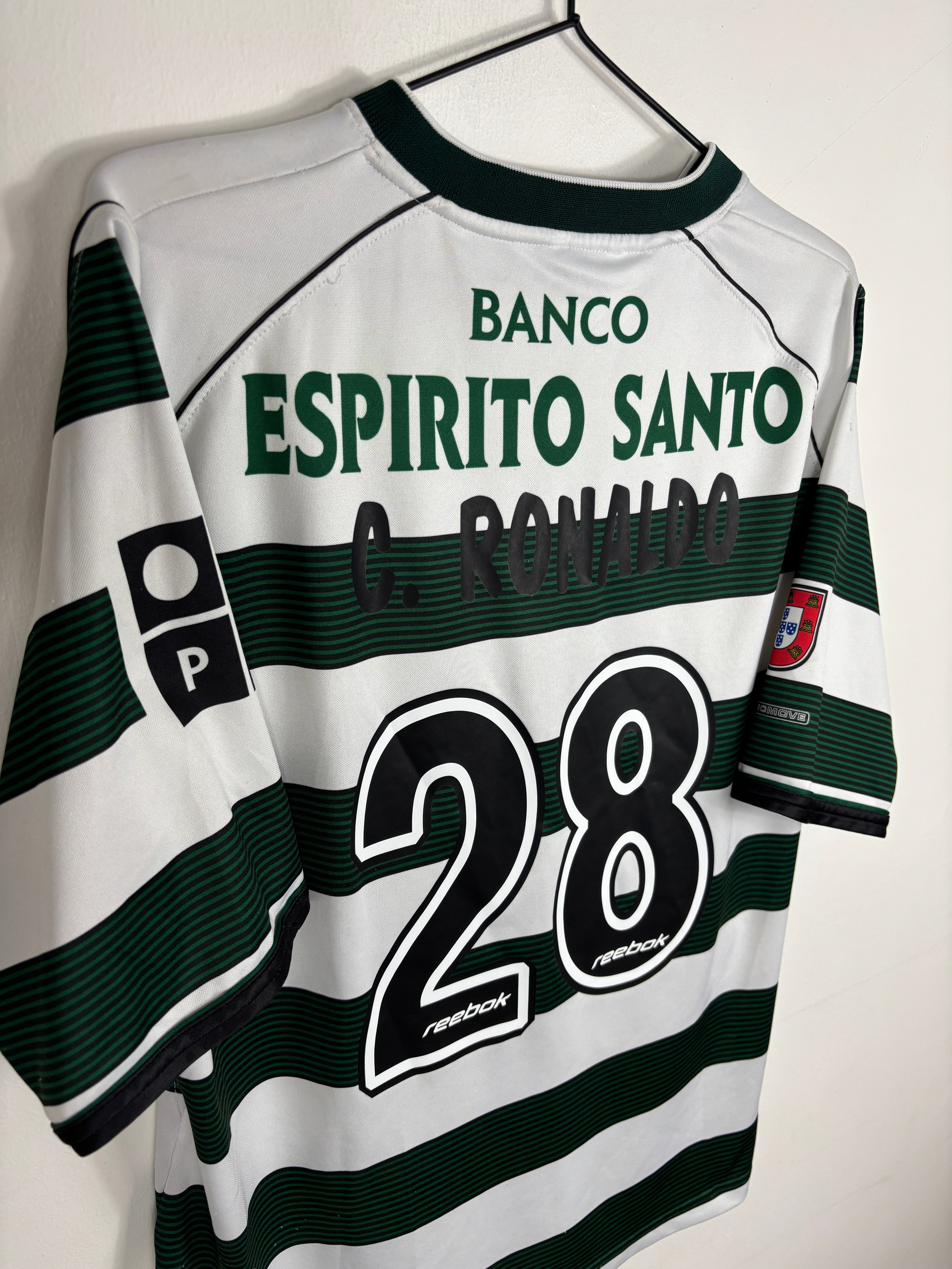SPORTING LISBON 2002/03 RONALDO #7 HOME SHIRT (L) REEBOK