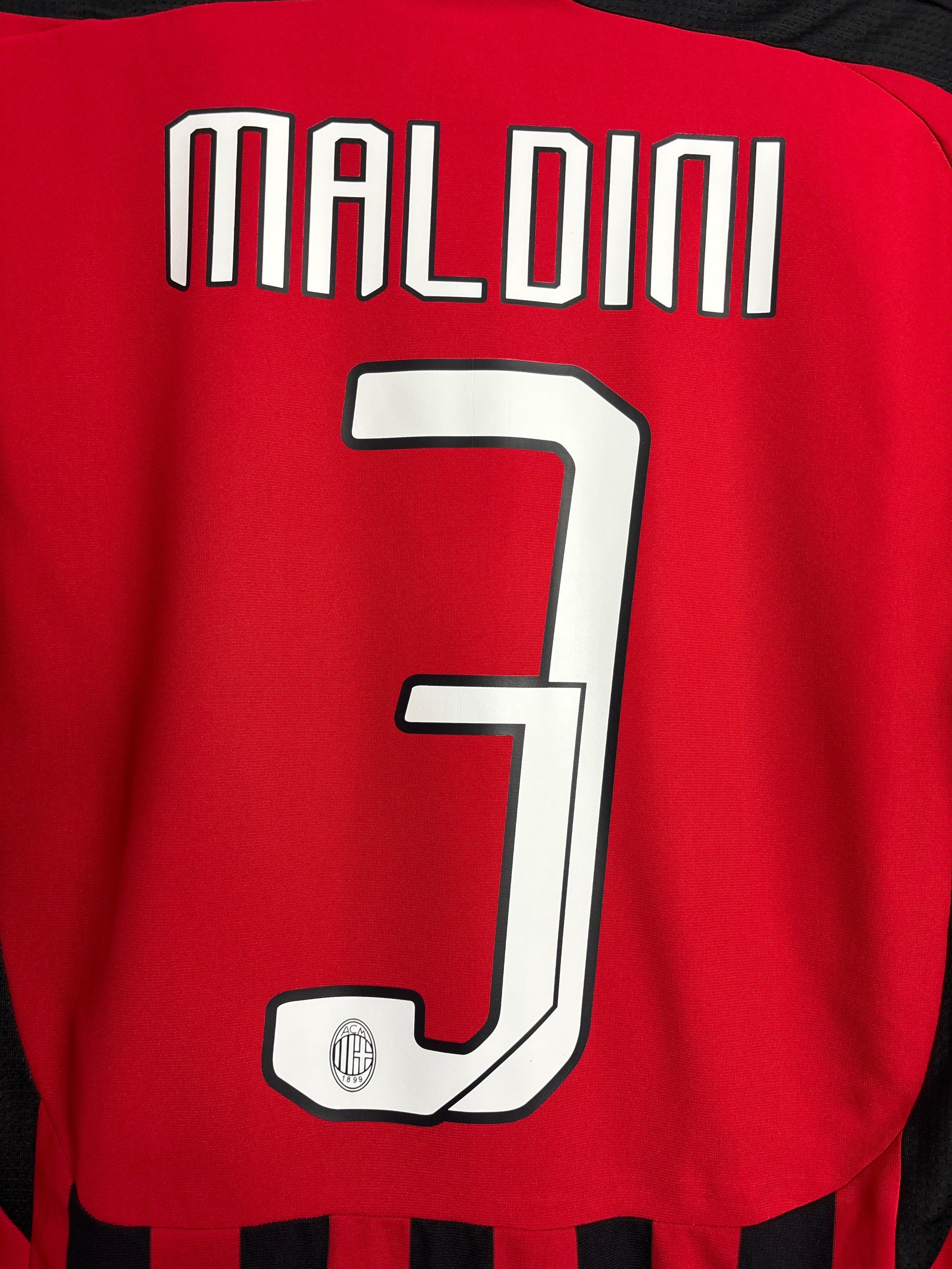 AC MILAN 2007/08 MALDINI #3 HOME SHIRT (M) ADIDAS