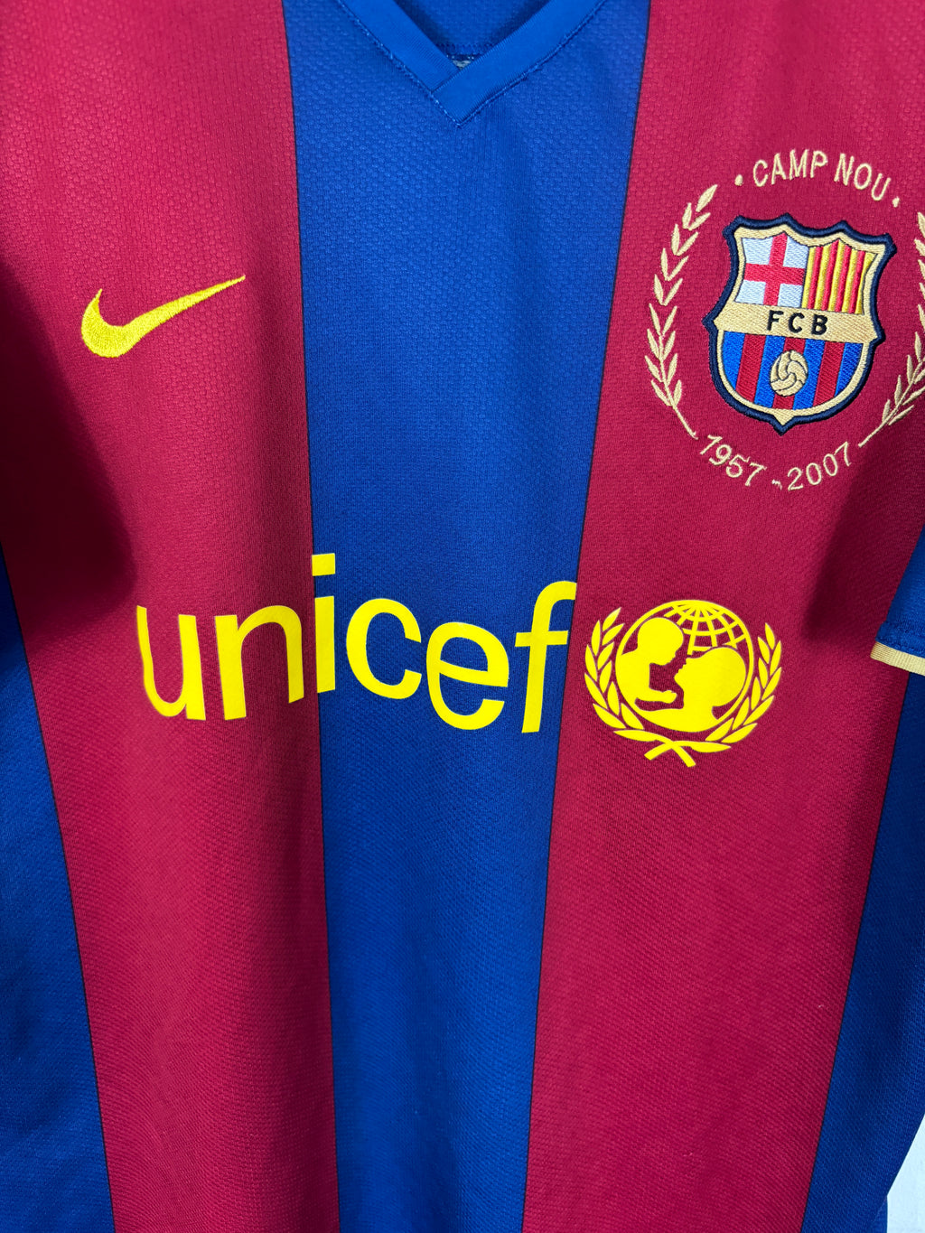 BARCELONA 2007/08 INIESTA #8 HOME SHIRT (M) NIKE