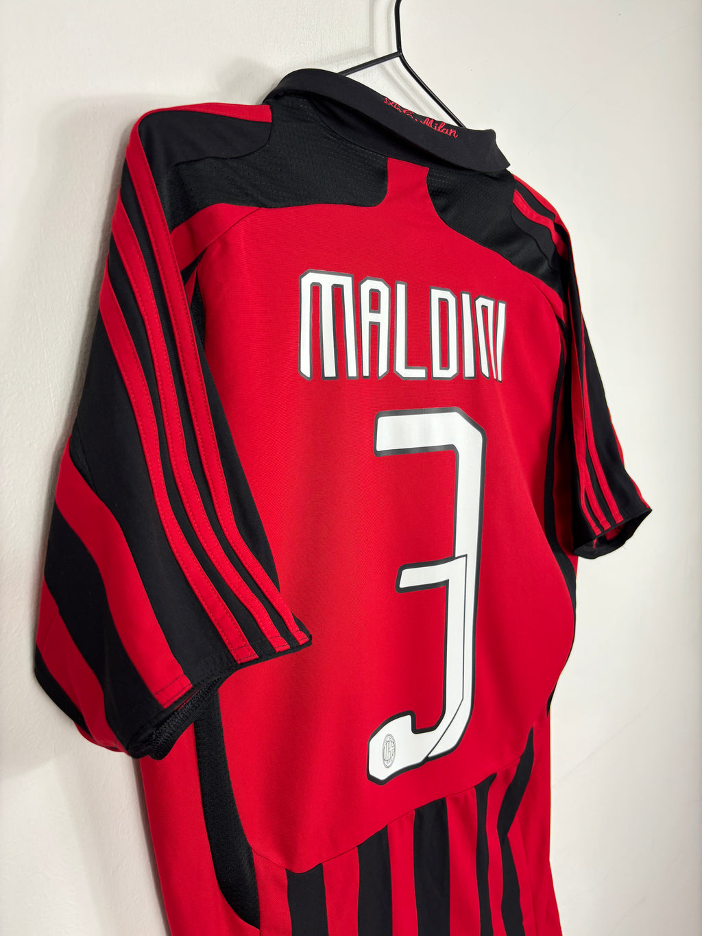 AC MILAN 2007/08 MALDINI #3 HOME SHIRT (M) ADIDAS