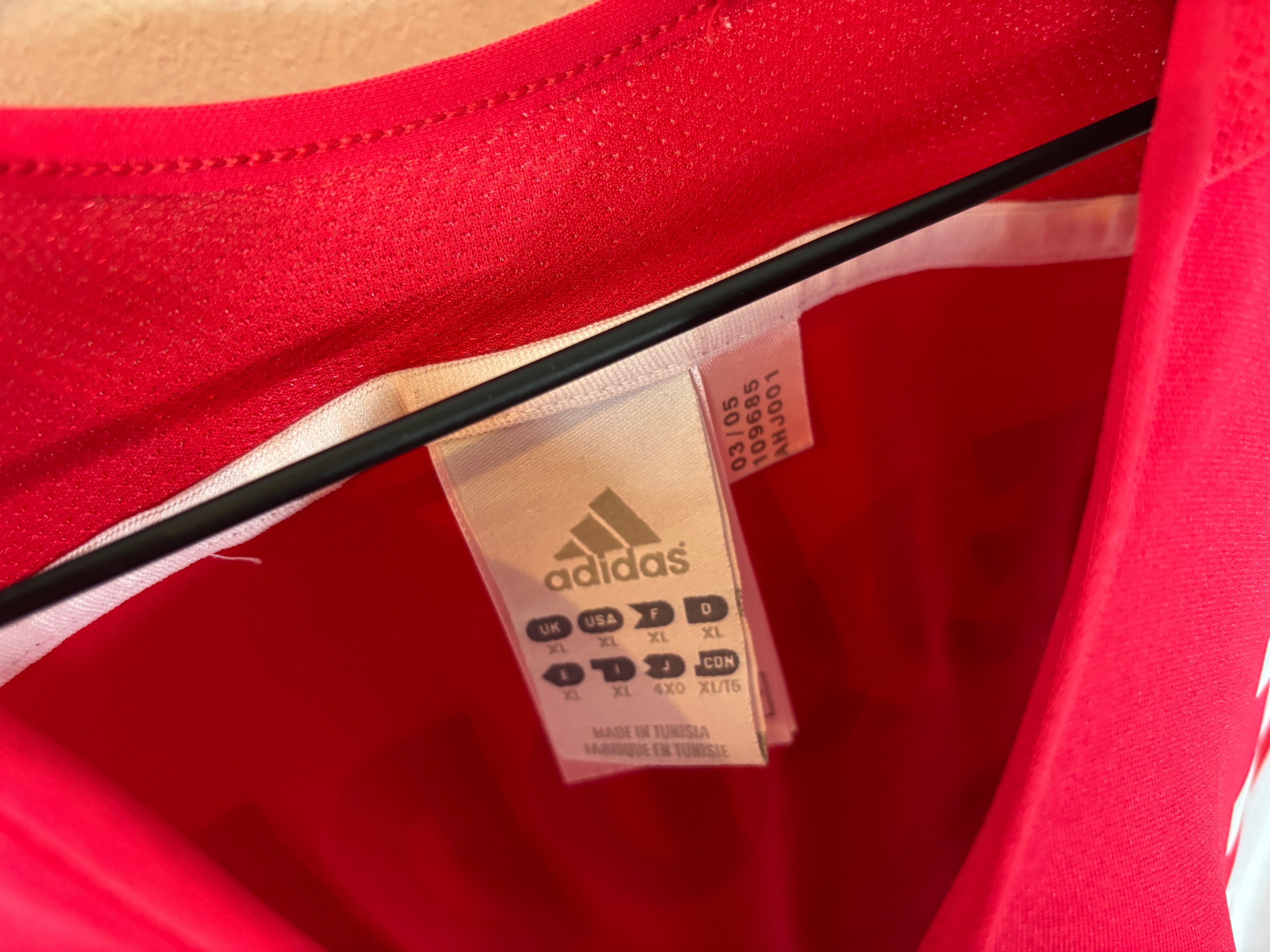 AJAX 2005/06 DE RIDDER #20 HOME SHIRT (XL) ADIDAS