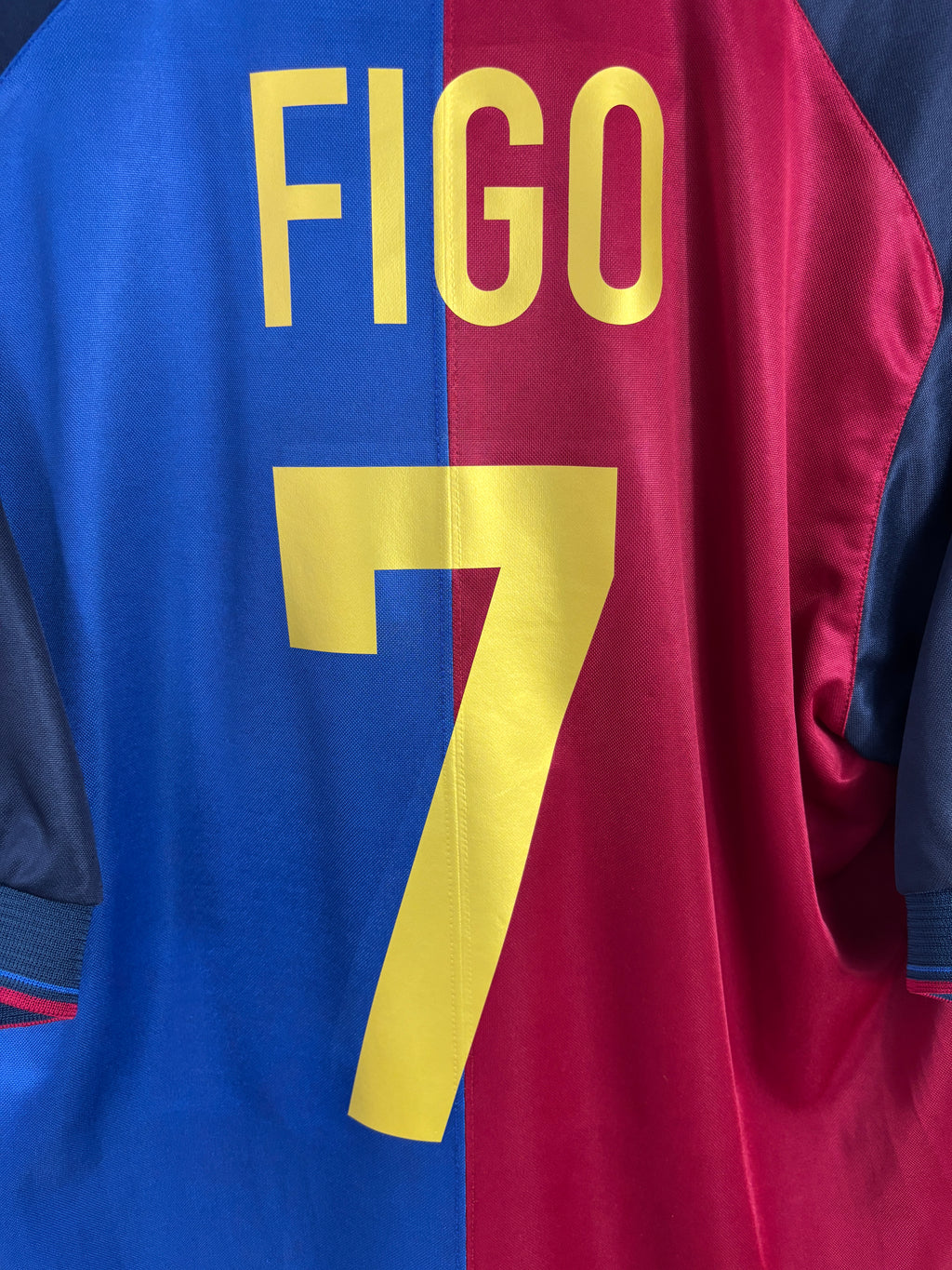 BARCELONA 1999/00 FIGO #7 CENTENARY UCL HOME SHIRT (M) NIKE