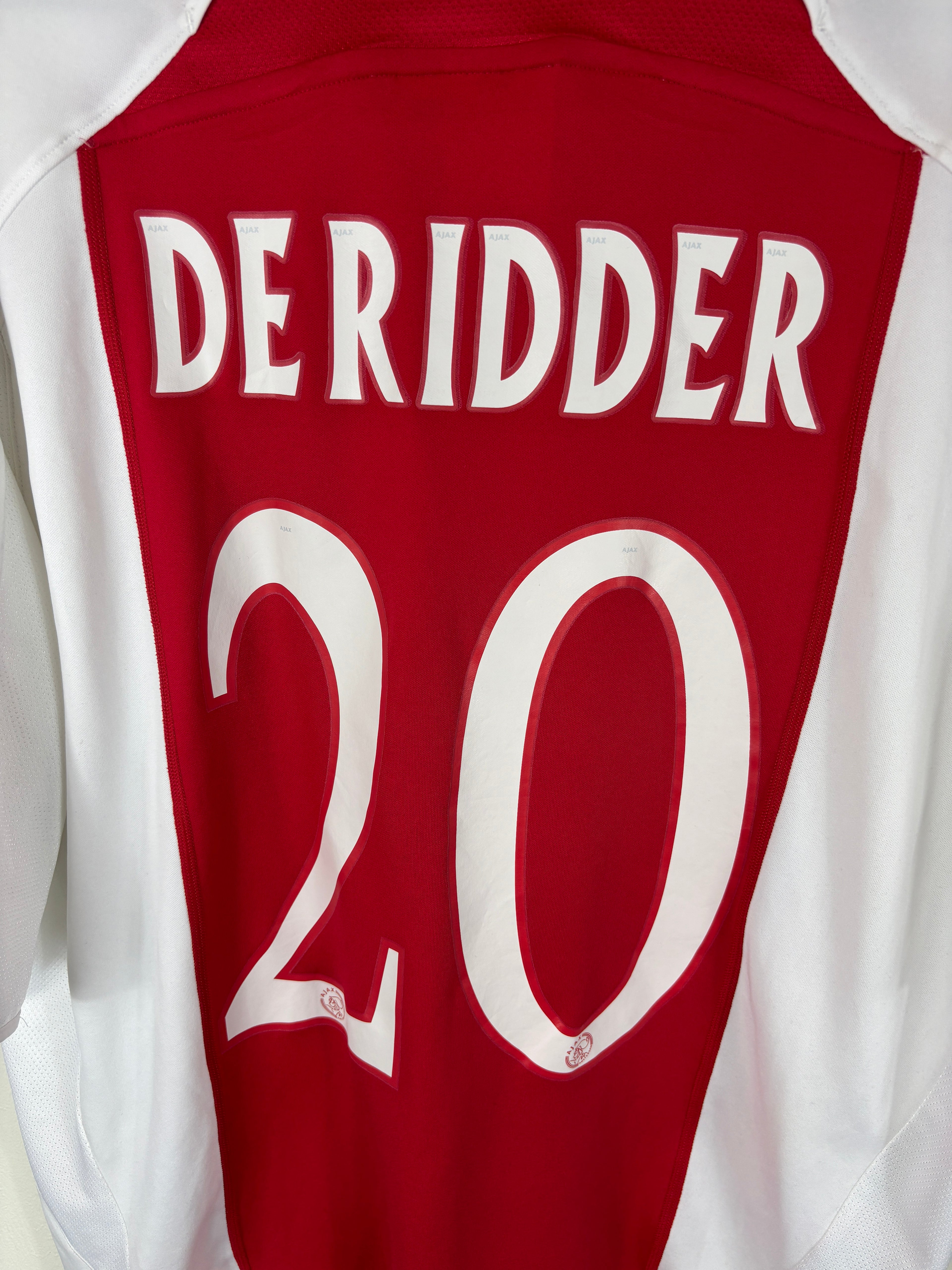 AJAX 2005/06 DE RIDDER #20 HOME SHIRT (XL) ADIDAS