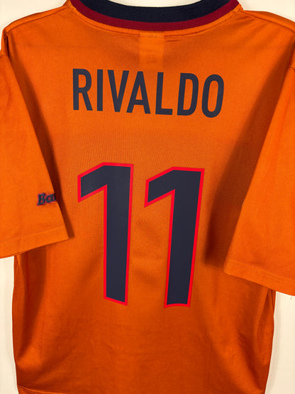 BARCELONA 1998/99 RIVALDO #11 UCL AWAY SHIRT (M) NIKE