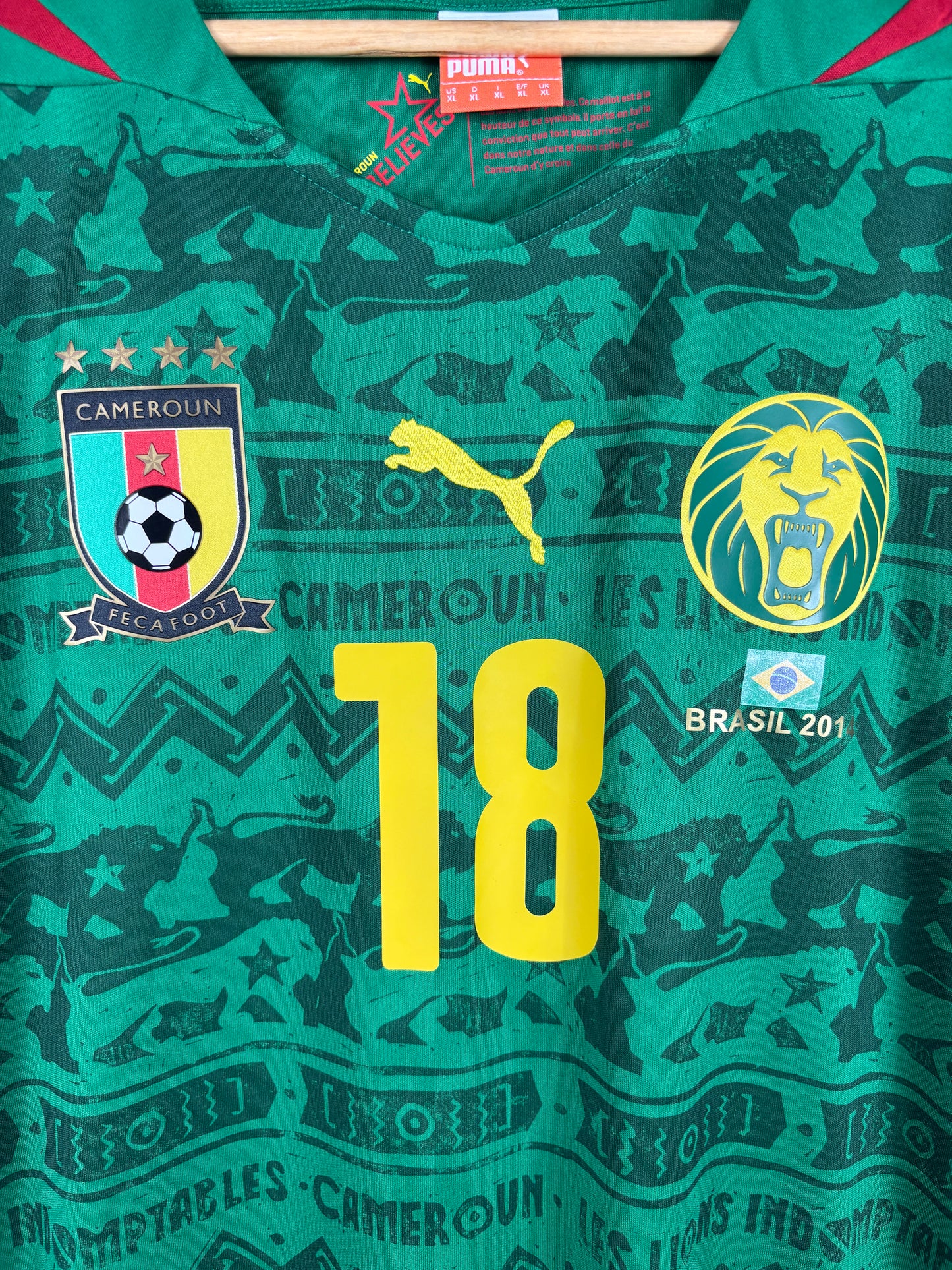 CAMEROON 2014 ENOH #18 WORLD CUP 2014 HOME SHIRT (XL) PUMA