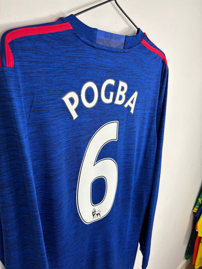 MANCHESTER UNITED 2016/17 POGBA AWAY SHIRT L/S (M) ADIDAS