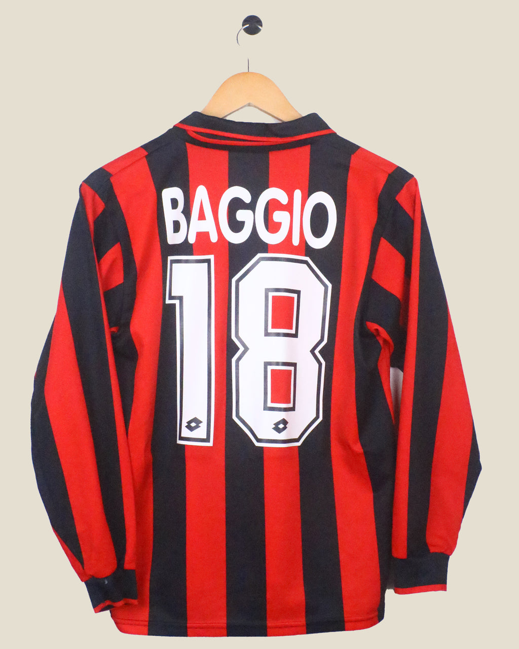 AC MILAN 1995/96 BAGGIO #18 L/S HOME (M) LOTTO
