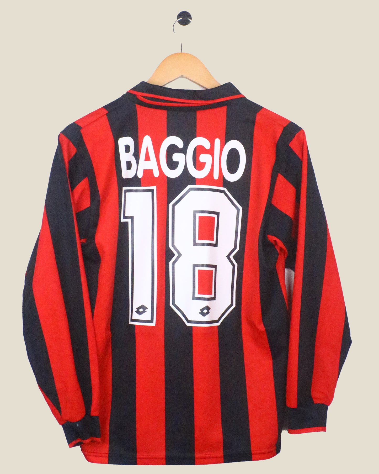 AC MILAN 1995/96 BAGGIO #18 L/S HOME (M) LOTTO