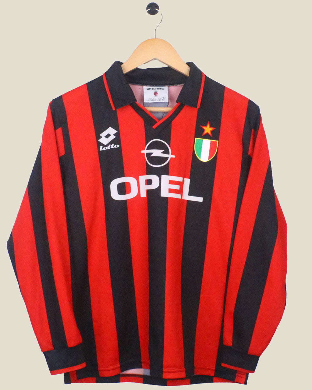 AC MILAN 1995/96 BAGGIO #18 L/S HOME (M) LOTTO