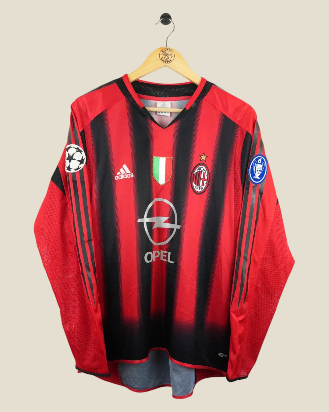 AC MILAN 2004/05 KAKA HOME SHIRT L/S UCL (M) ADIDAS