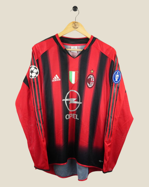 AC MILAN 2004/05 KAKA HOME SHIRT L/S UCL (M) ADIDAS