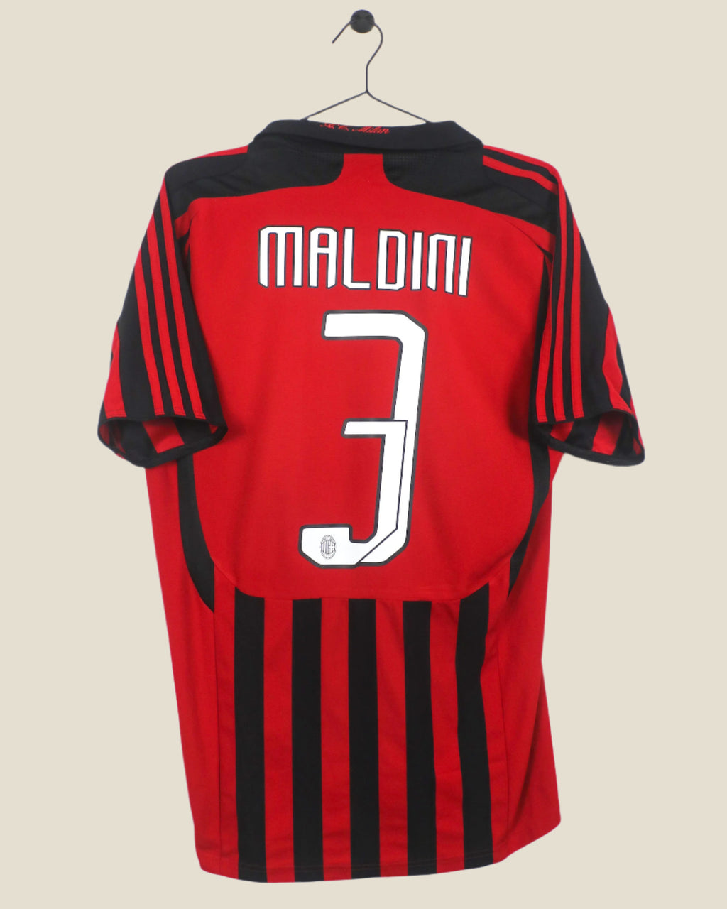 AC MILAN 2007/08 MALDINI #3 HOME SHIRT (M) ADIDAS