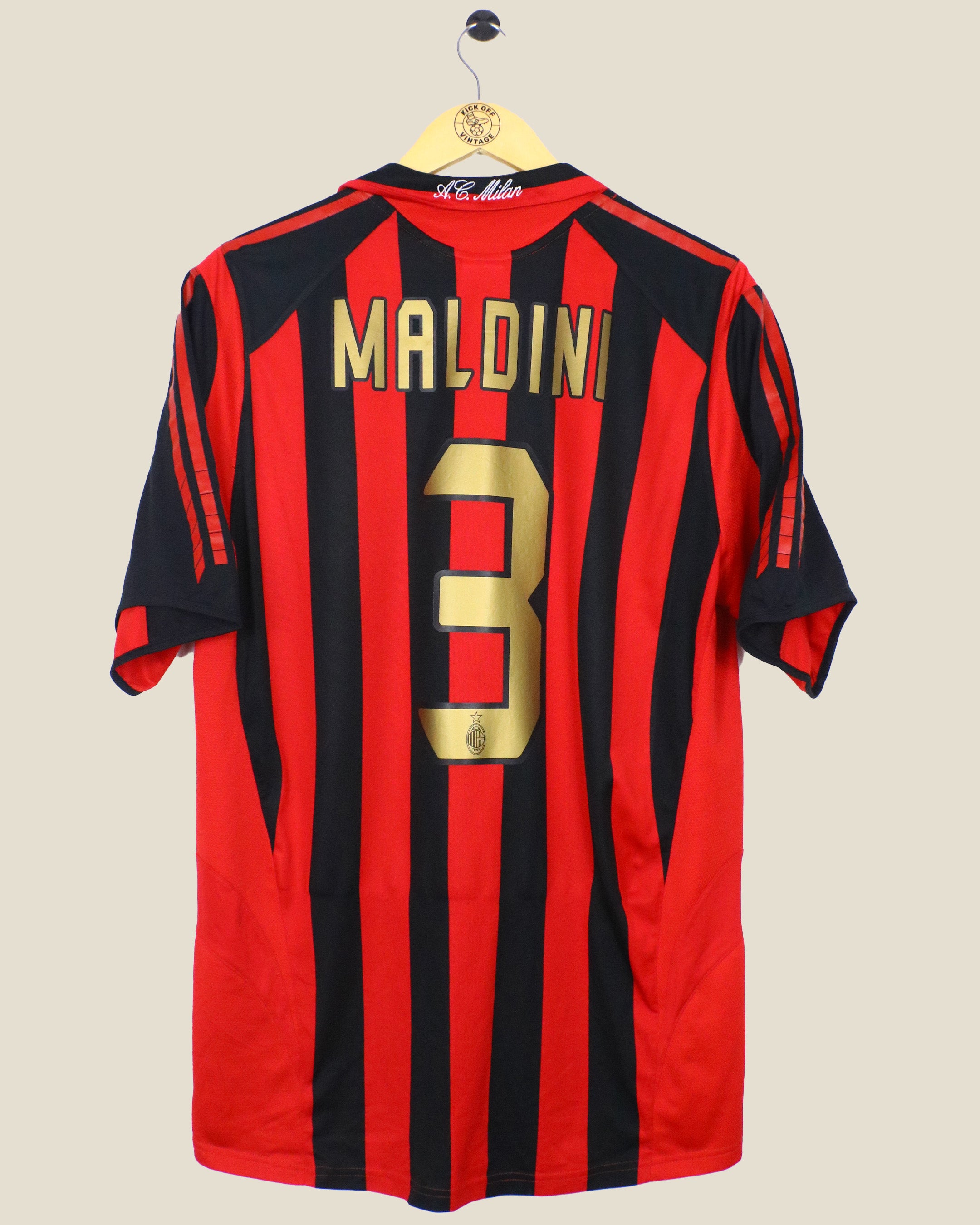 AC MILAN 2005/06 MALDINI HOME SHIRT (L) ADIDAS