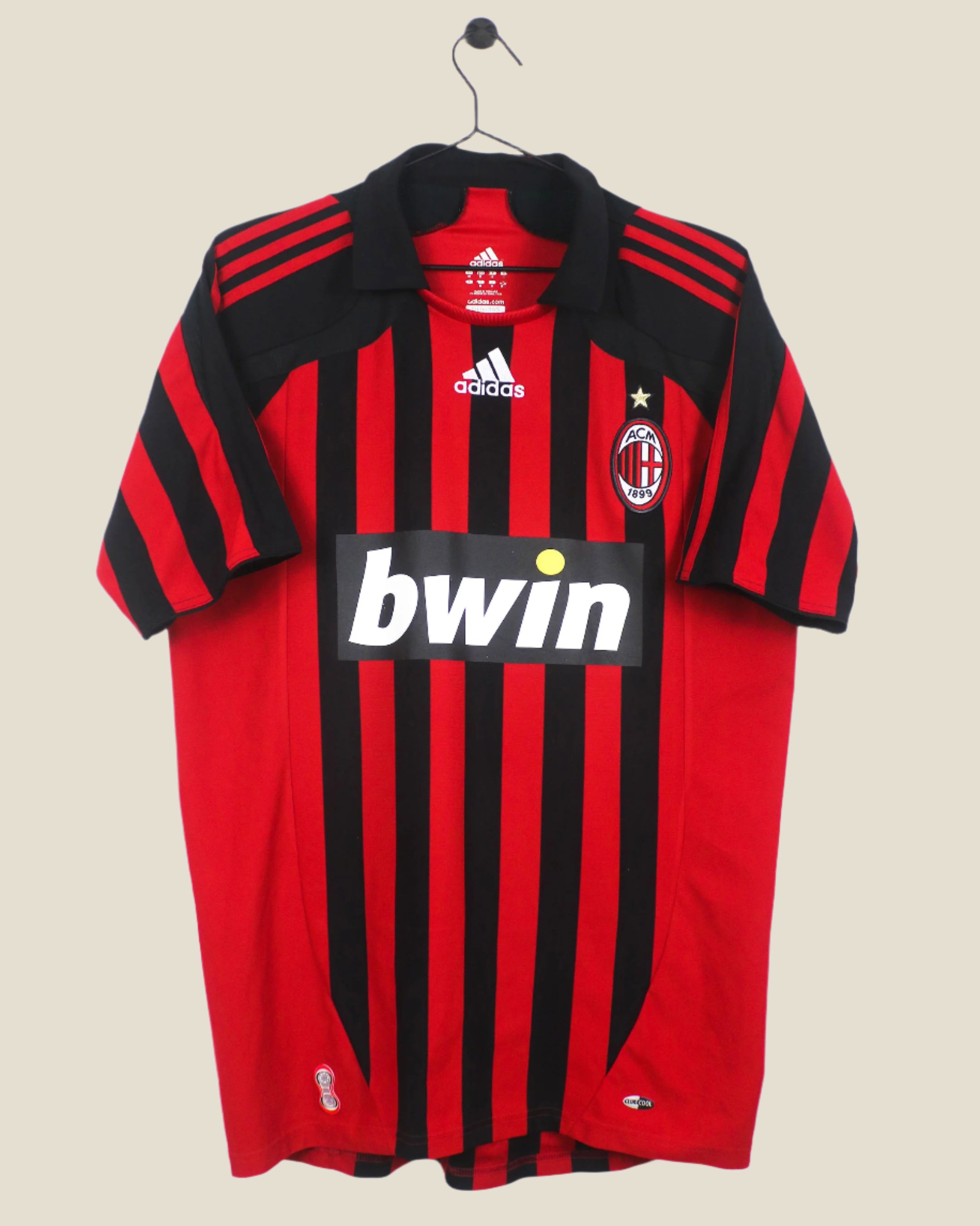 AC MILAN 2007/08 MALDINI #3 HOME SHIRT (M) ADIDAS
