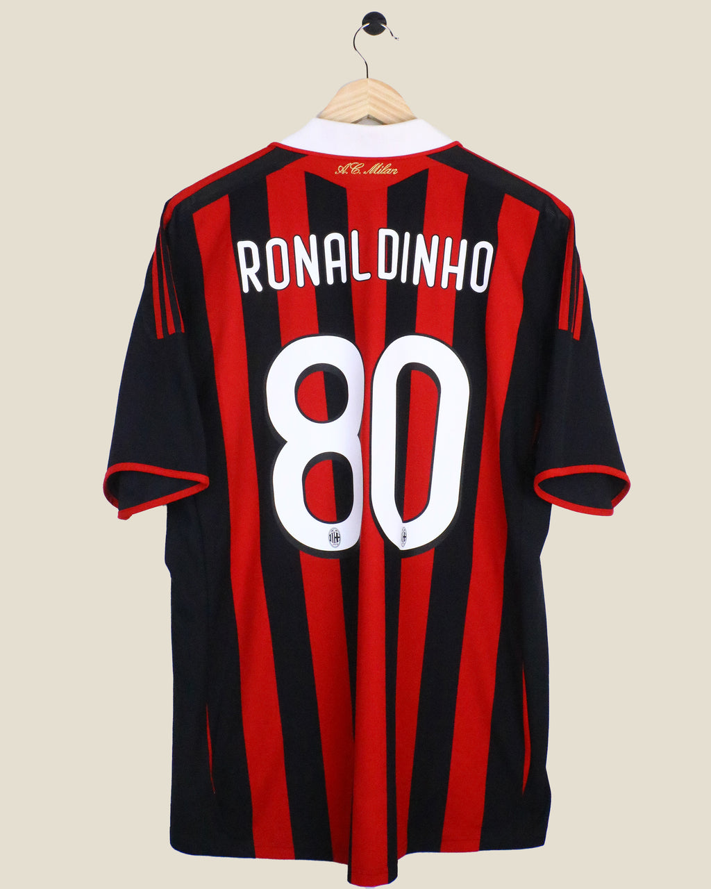 AC MILAN 2009/10 RONALDINHO #80 HOME (L) ADIDAS