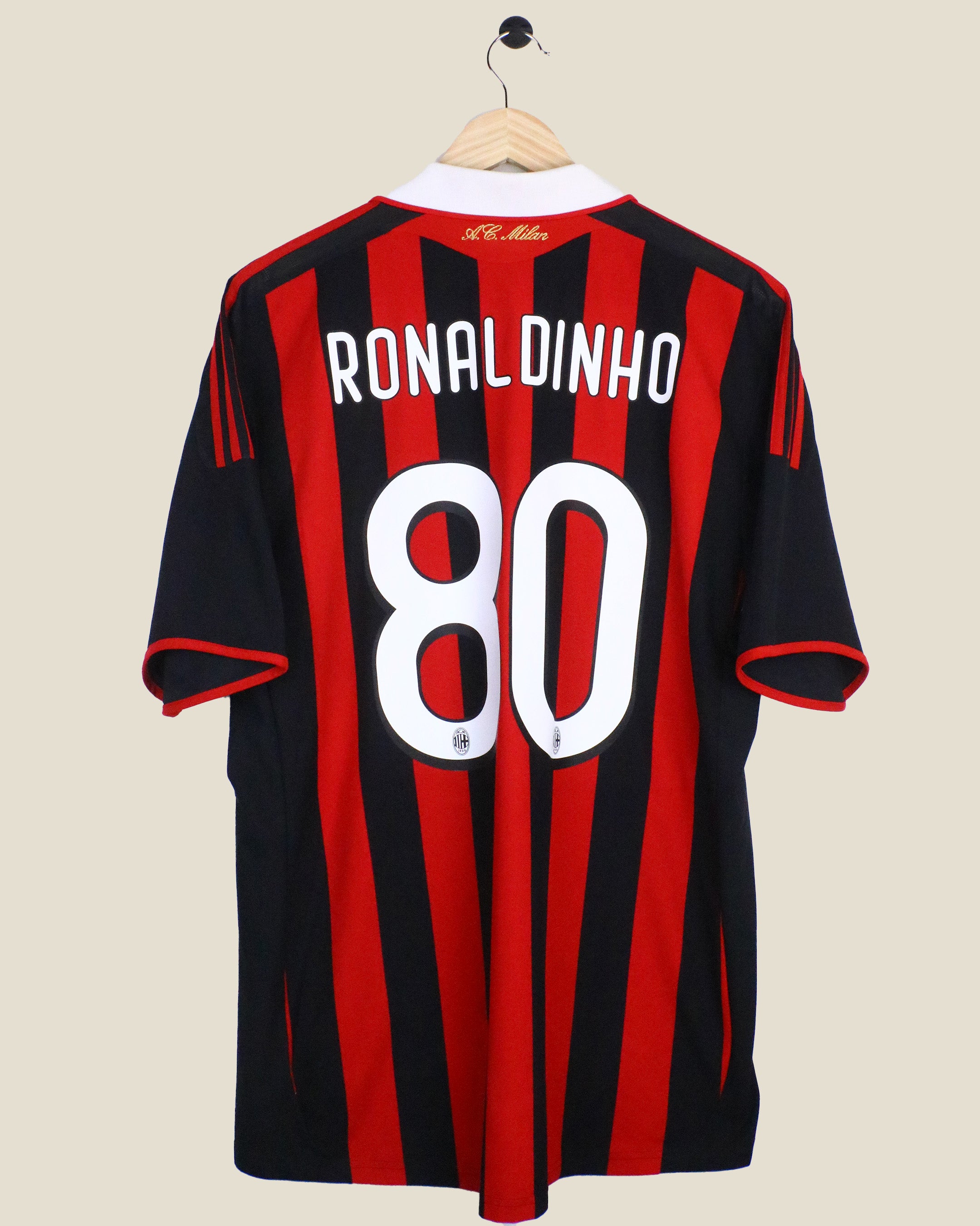 AC MILAN 2009/10 RONALDINHO #80 HOME (L) ADIDAS