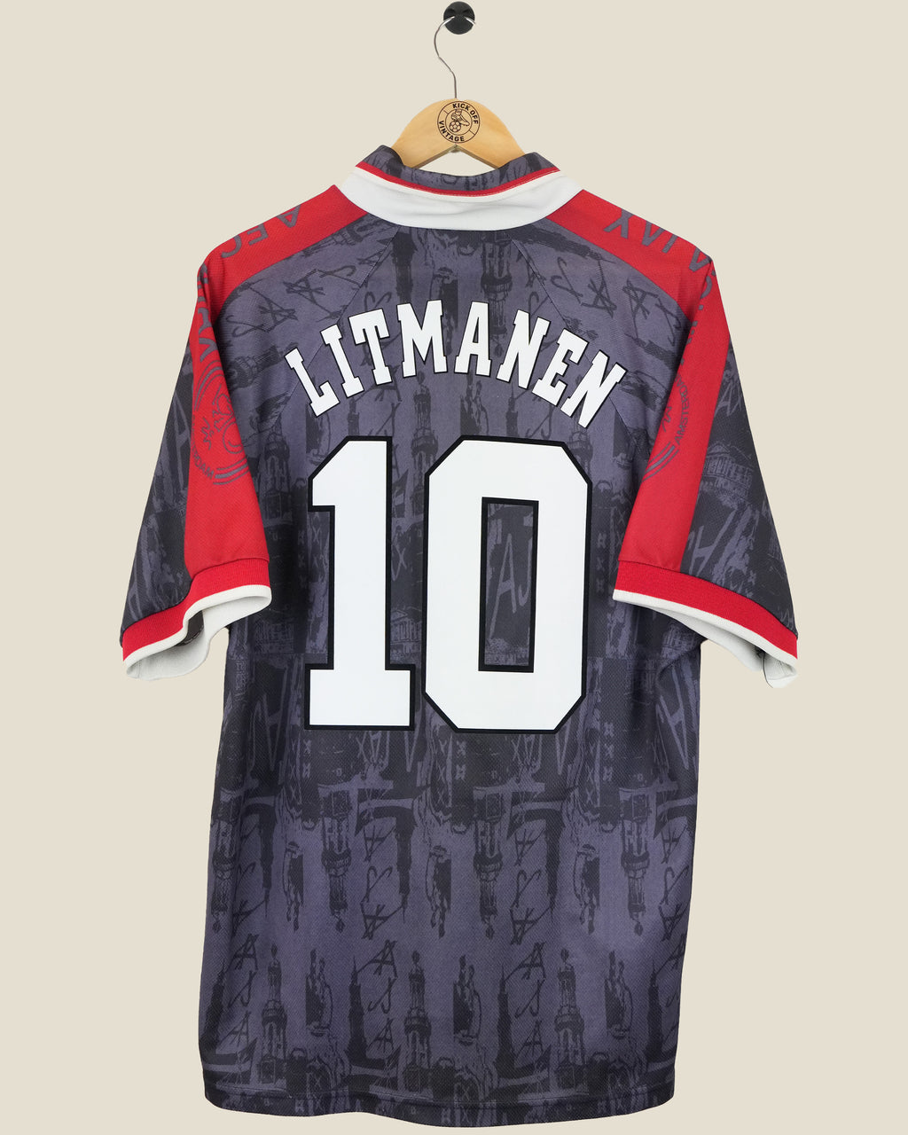AJAX 1996/97 LITMANEN AWAY SHIRT (XL) UMBRO