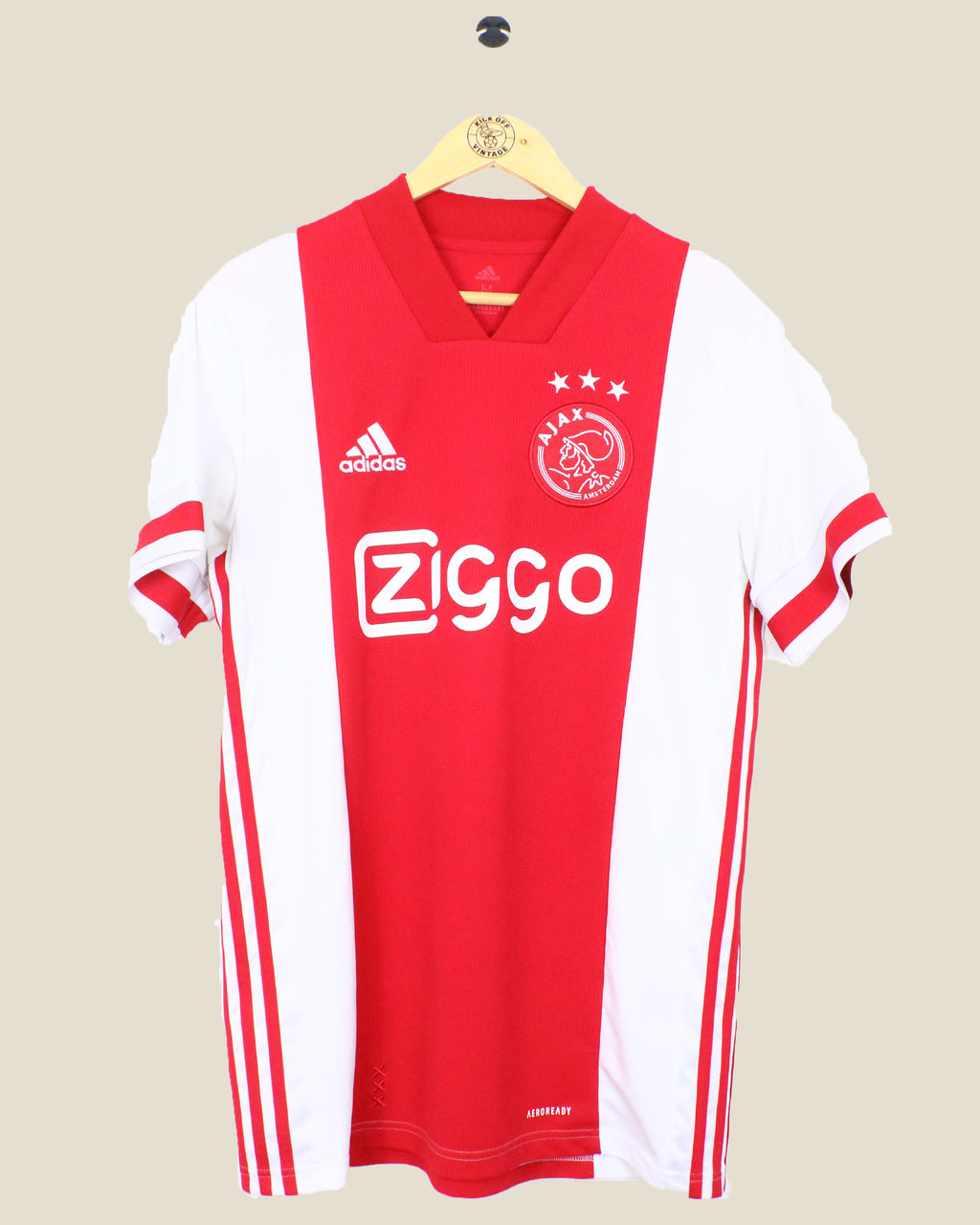 AJAX 2020/21 TIMBER HOME SHIRT (M) ADIDAS