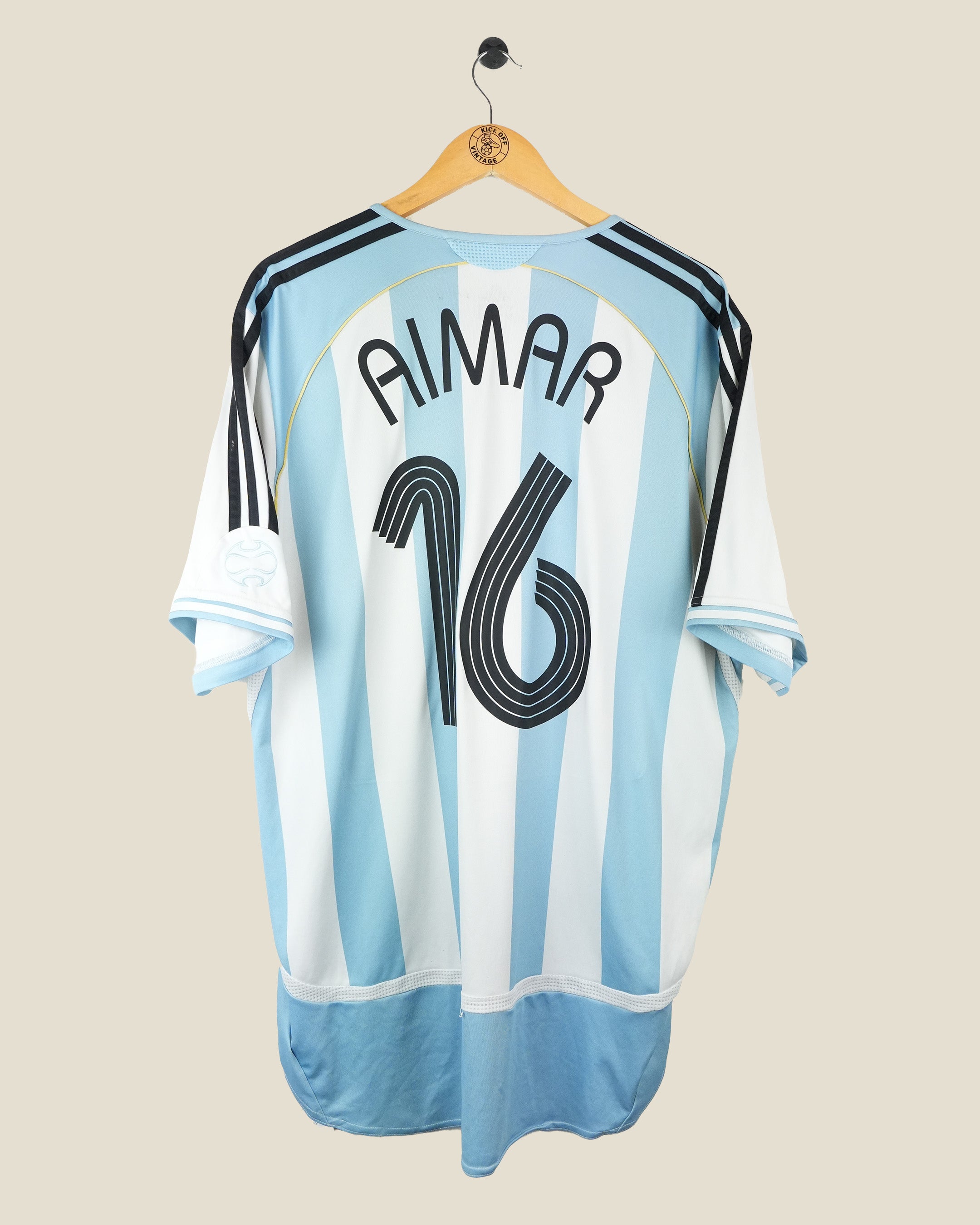 ARGENTINA 2006 AIMAR HOME SHIRT (XL) ADIDAS