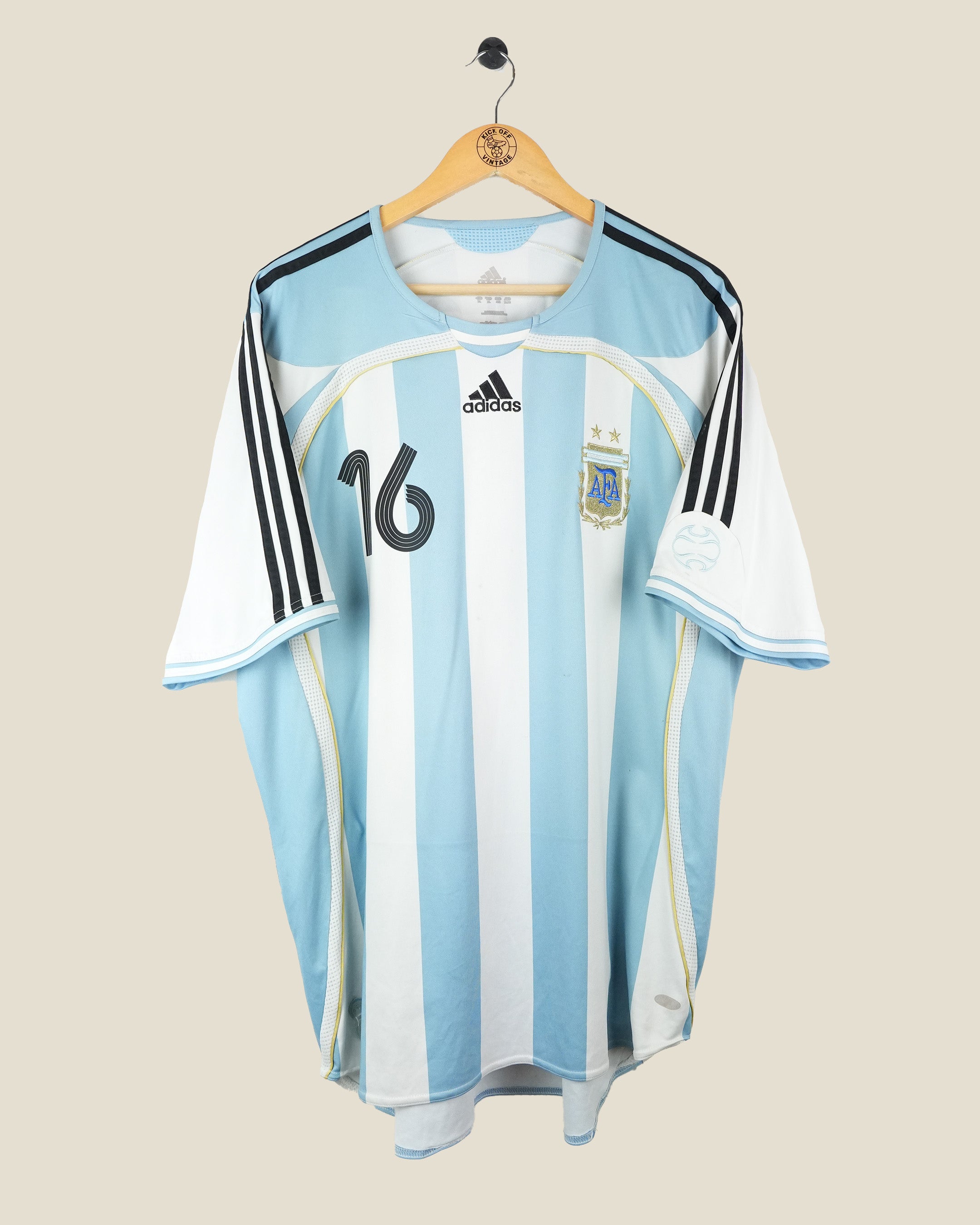 ARGENTINA 2006 AIMAR HOME SHIRT (XL) ADIDAS