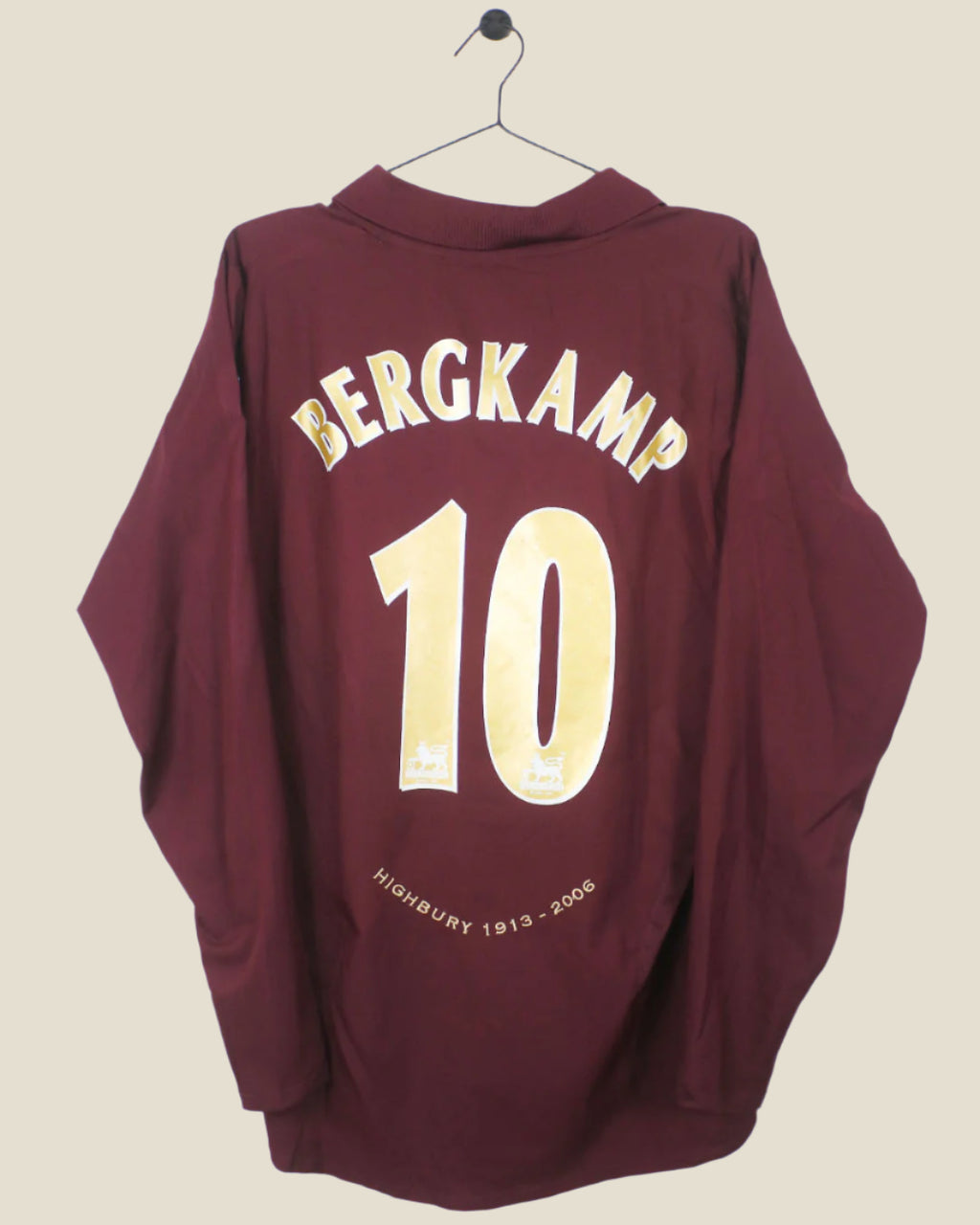 ARSENAL 2005/06 BERGKAMP #10 LONGSLEEVE HOME SHIRT (L) NIKE