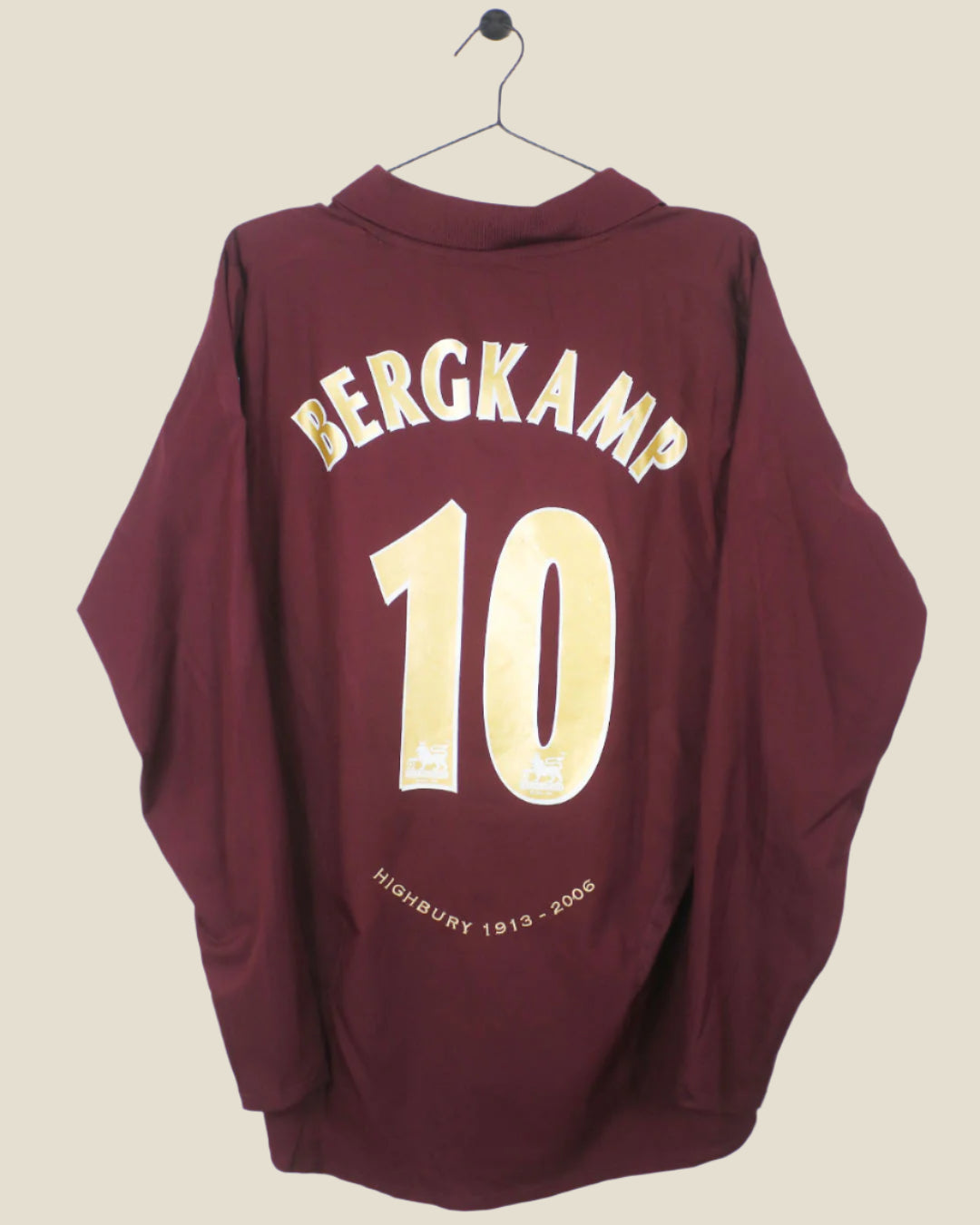 ARSENAL 2005/06 BERGKAMP #10 LONGSLEEVE HOME SHIRT (L) NIKE