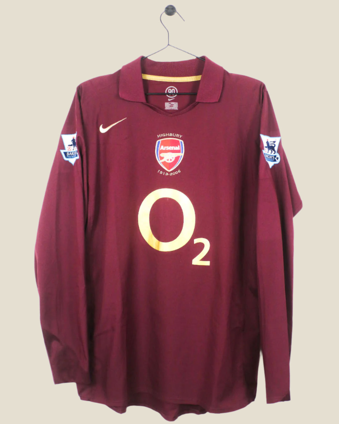 ARSENAL 2005/06 BERGKAMP #10 LONGSLEEVE HOME SHIRT (L) NIKE