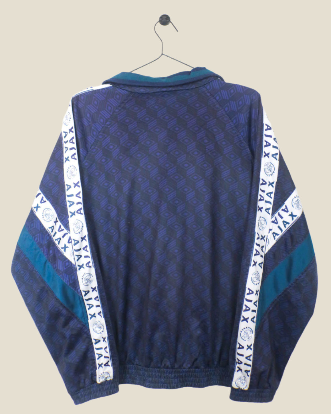 AJAX 1997/98 BLUE TRAINING JACKET HALF ZIP (M) UMBRO