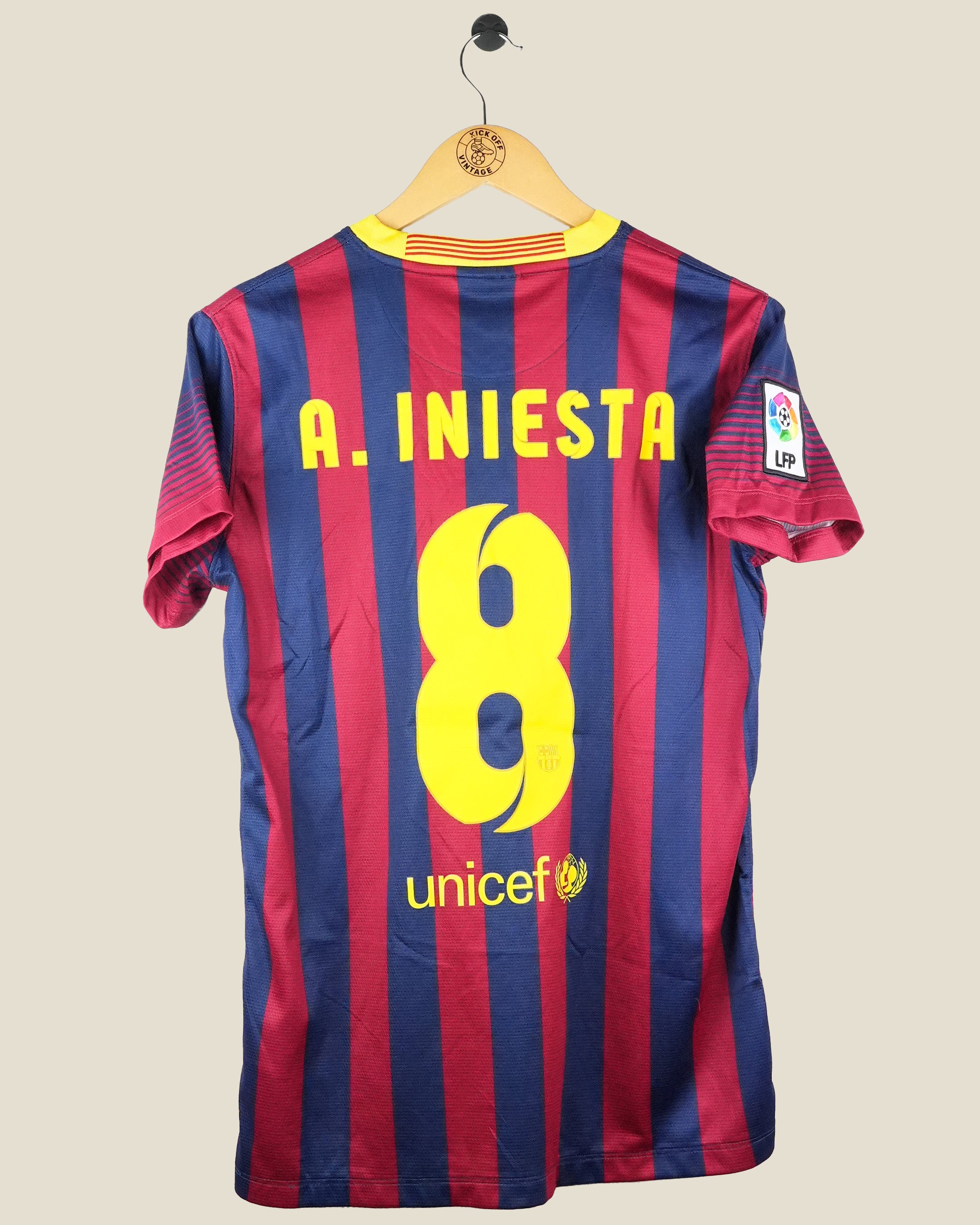BARCELONA 2013/14 INIESTA HOME SHIRT (WOMENS L) NIKE