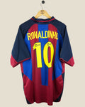 BARCELONA 2003/04 RONALDINHO HOME SHIRT (XL) NIKE