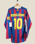 BARCELONA 2005/06 RONALDINHO HOME SHIRT L/S RE-ISSUE BNWT (S) NIKE