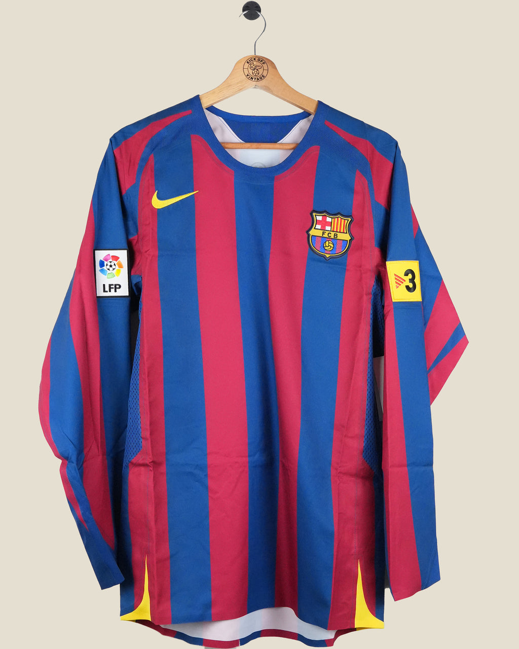BARCELONA 2005/06 RONALDINHO HOME SHIRT L/S RE-ISSUE BNWT (S) NIKE