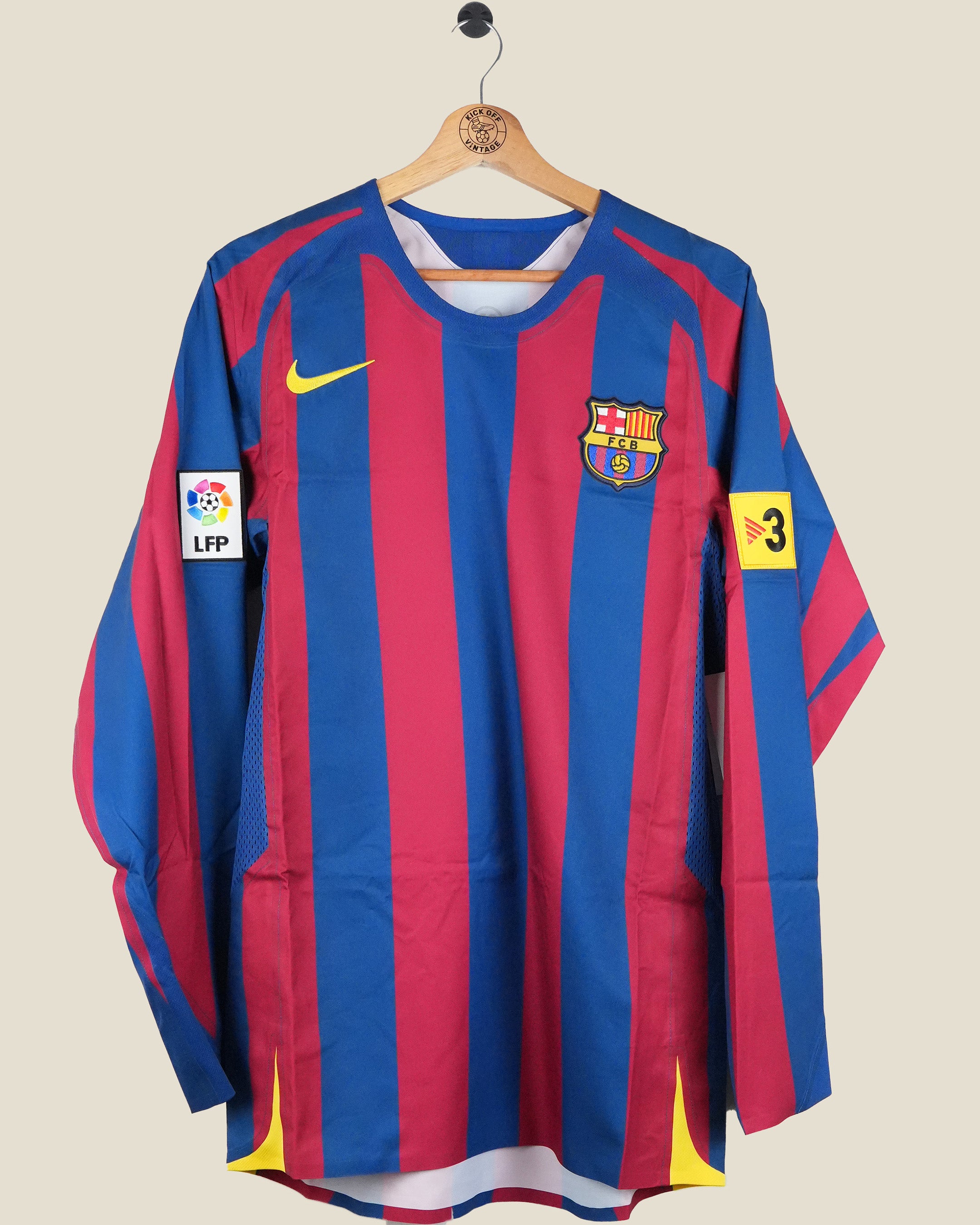 BARCELONA 2005/06 RONALDINHO HOME SHIRT L/S RE-ISSUE BNWT (S) NIKE